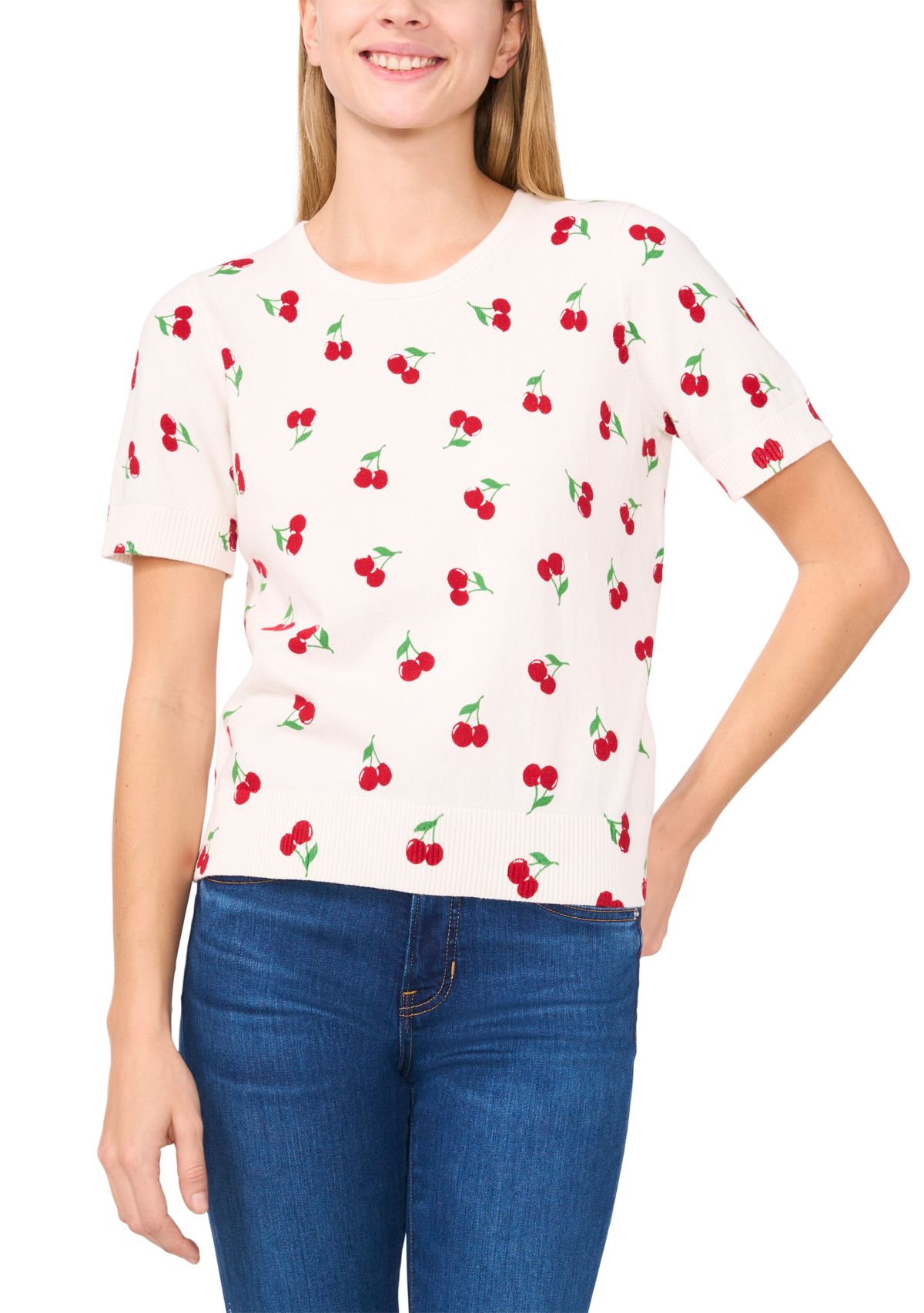 Womens Short Sleeve Fruit Sweater