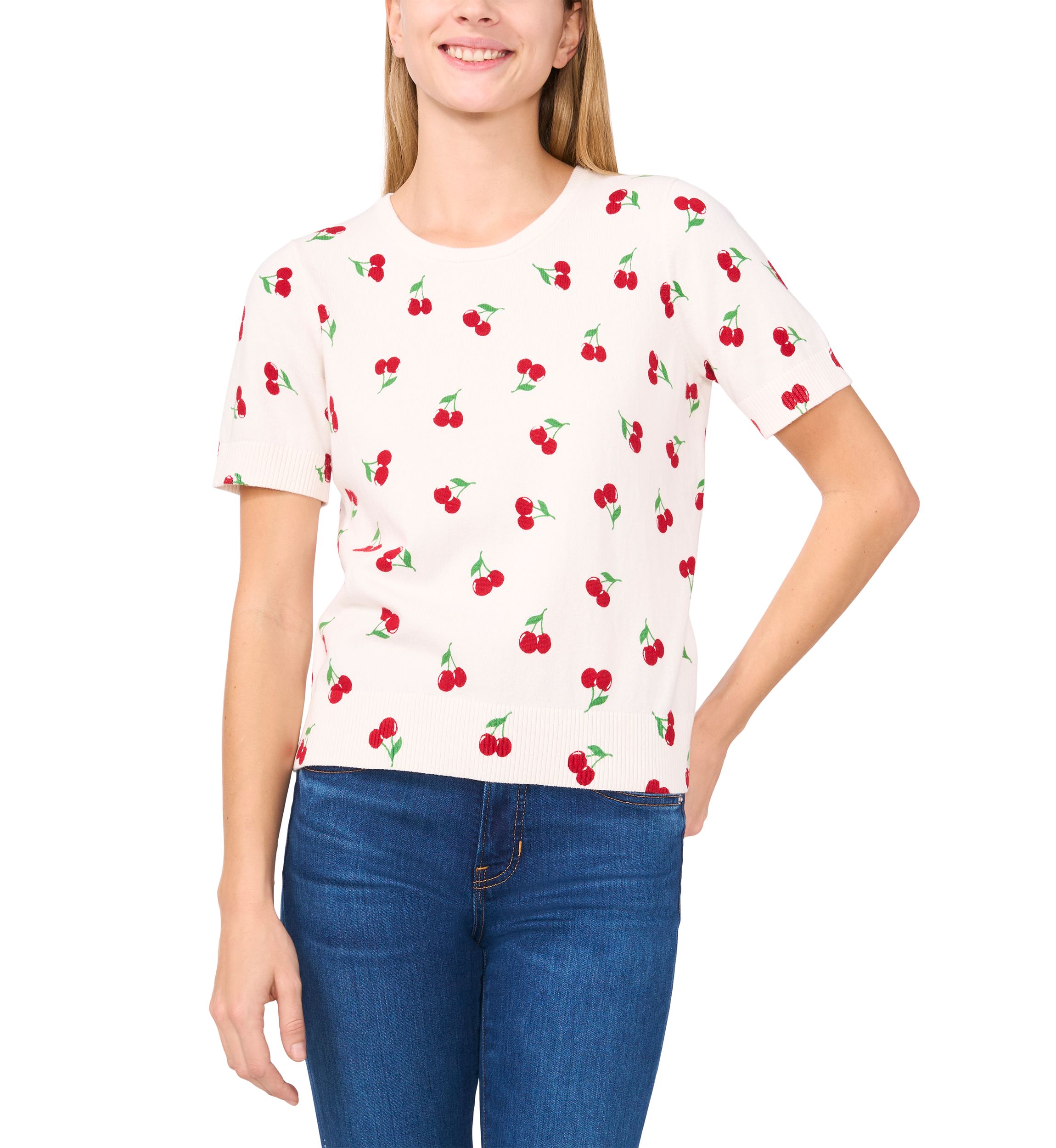 Womens Short Sleeve Fruit Sweater