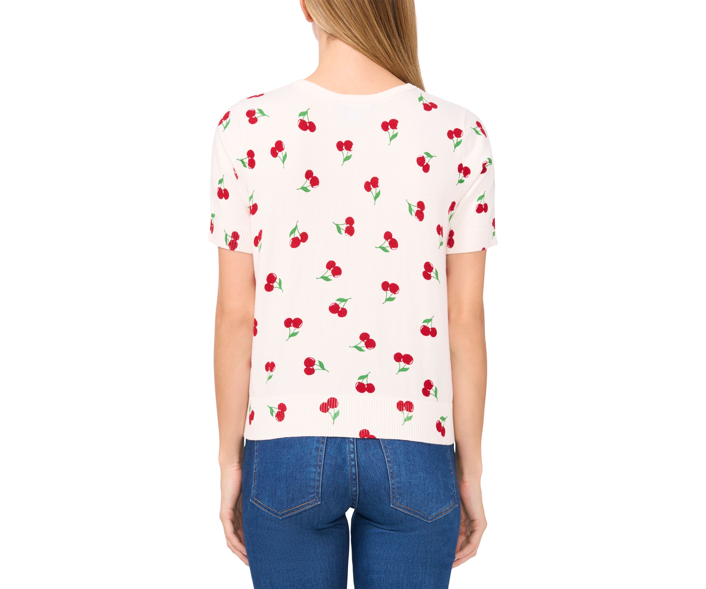 Womens Short Sleeve Fruit Sweater
