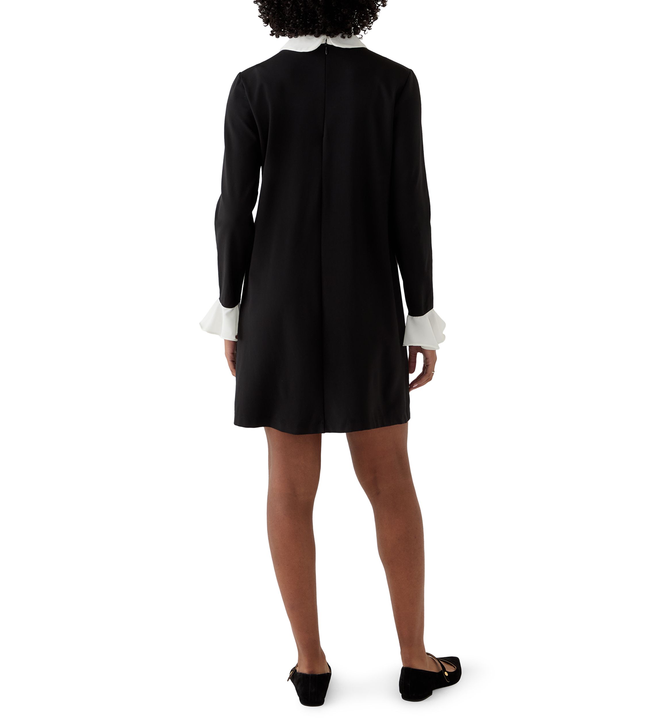 Womens Woven Collar Cuff Short Dress