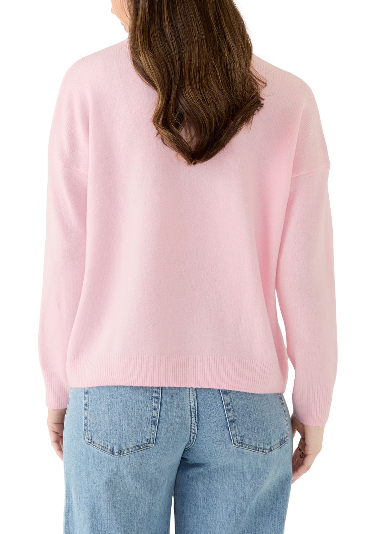 Womens Textured Heart Crew Neck Sweater