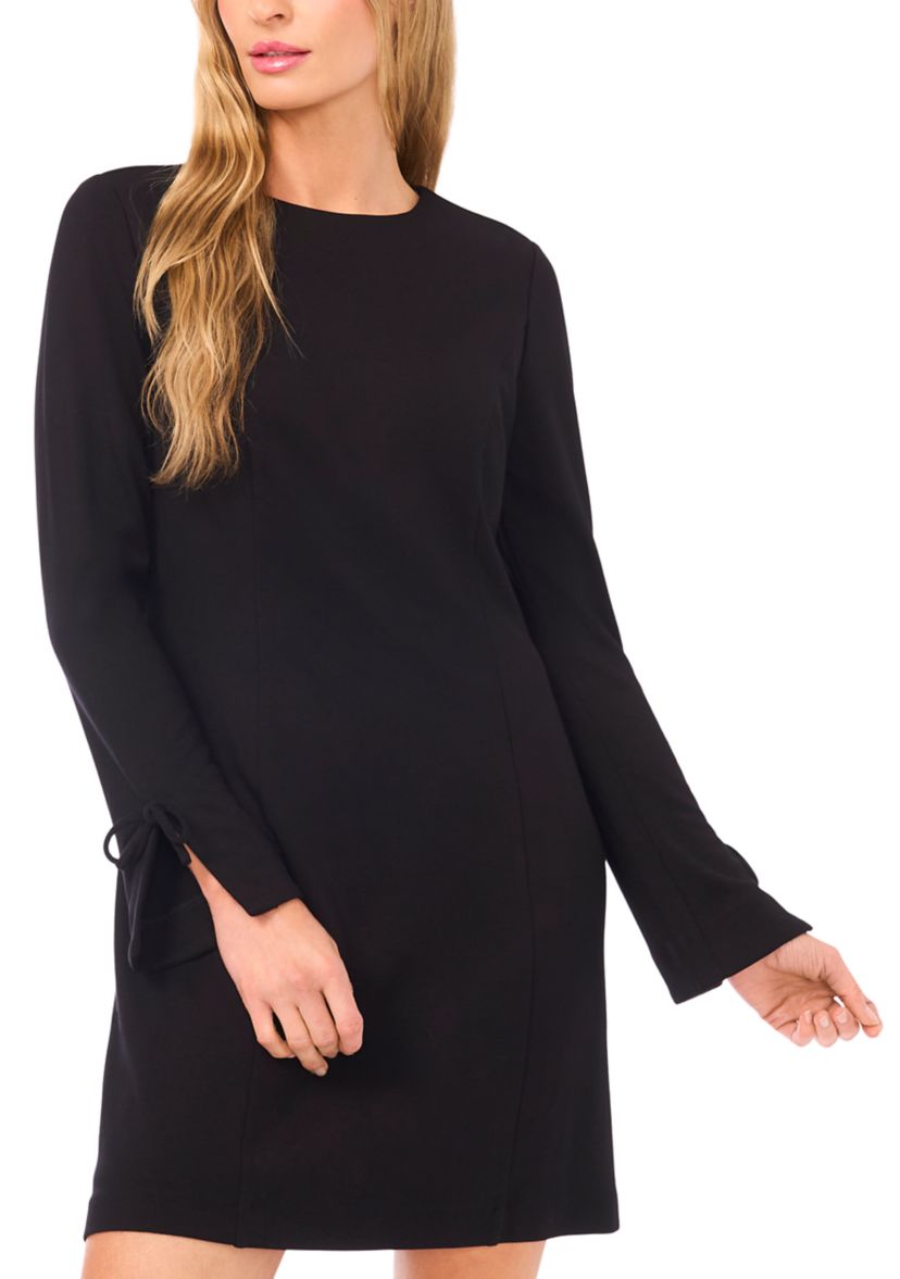 cable knit sweater dress v neck V-Neck Ribbed Hem Cable Knit Sweater Dress main image 1