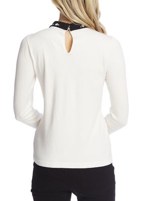 Cece embellished hot sale collar sweater