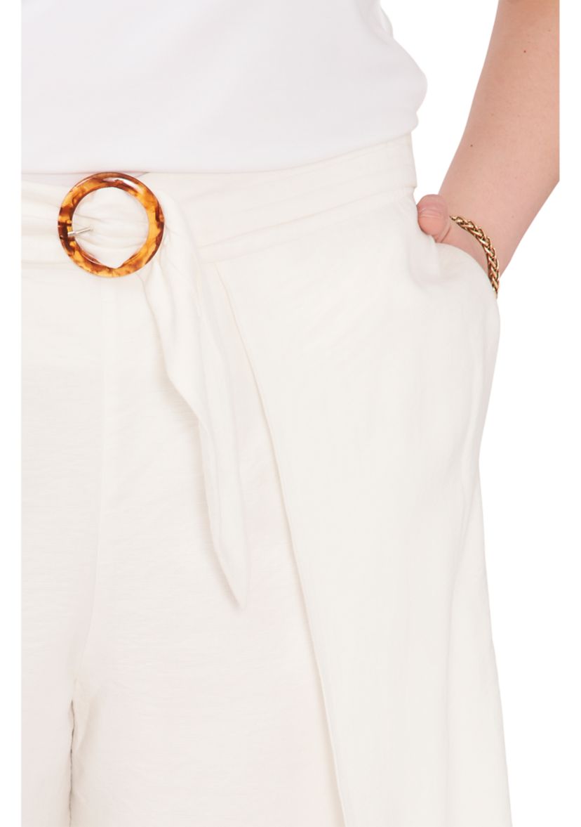 Plus Size Sash Belt Trousers