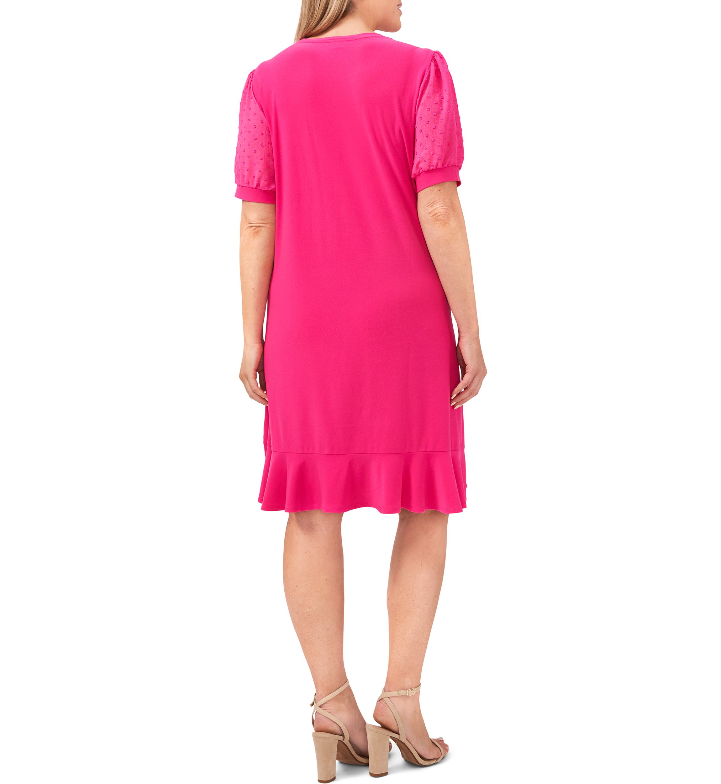 Plus Size Clip Dot Babydoll Dress