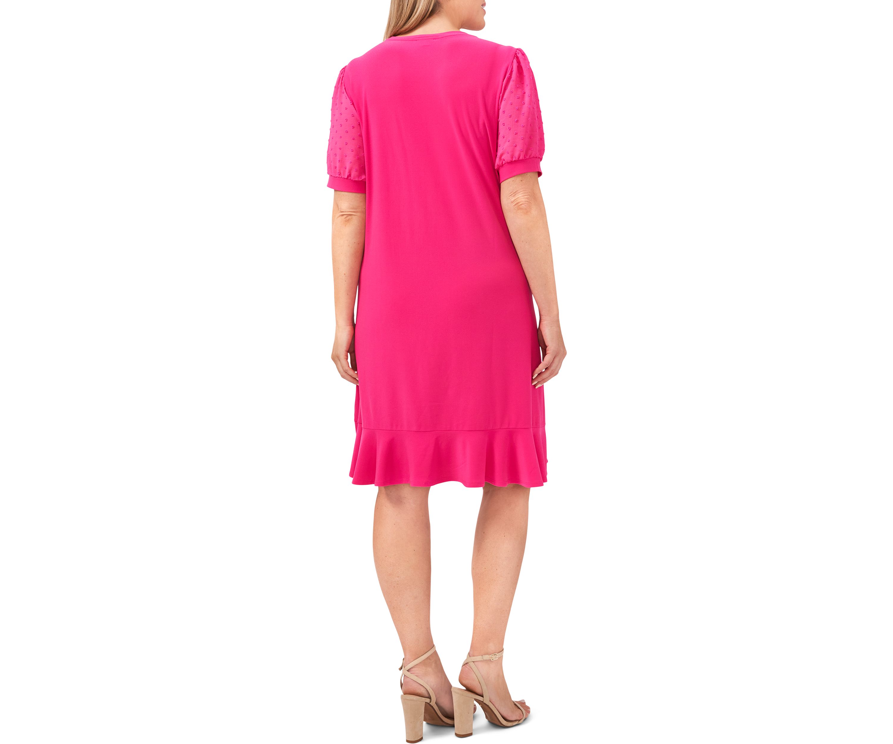 Plus Size Clip Dot Babydoll Dress