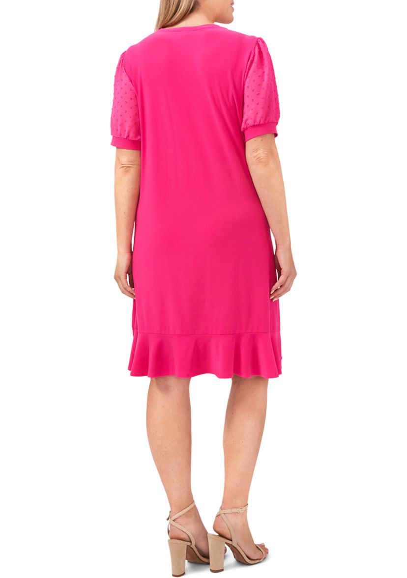 Plus Size Clip Dot Babydoll Dress