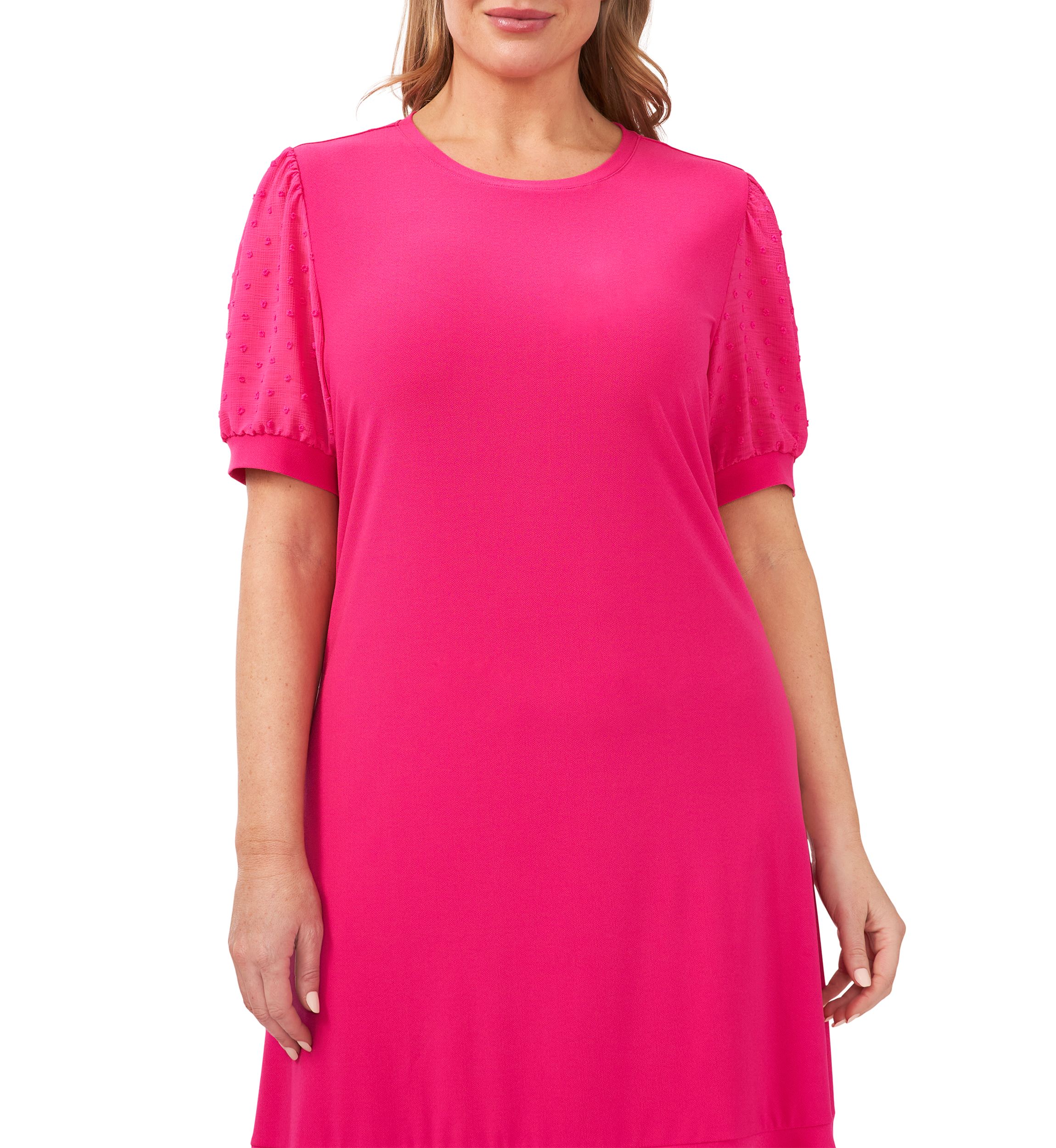 Plus Size Clip Dot Babydoll Dress