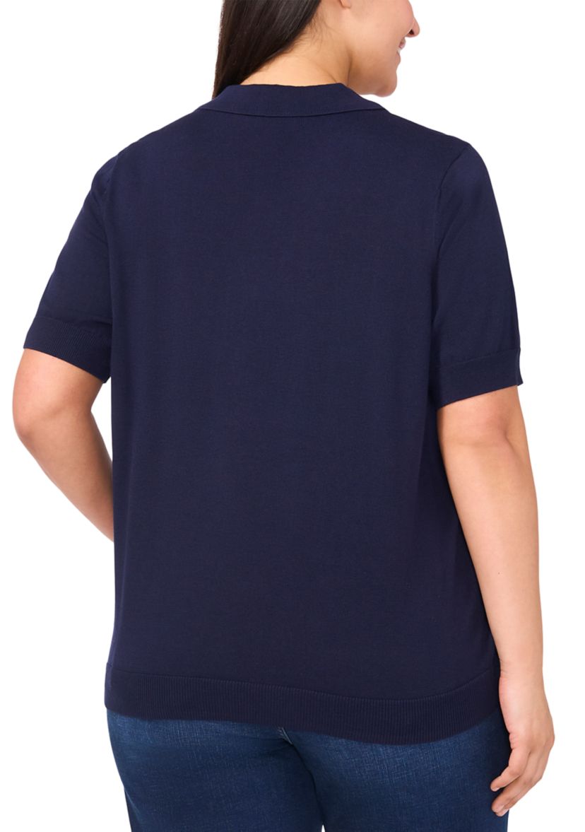Plus Size Short Sleeve Polo Shirt