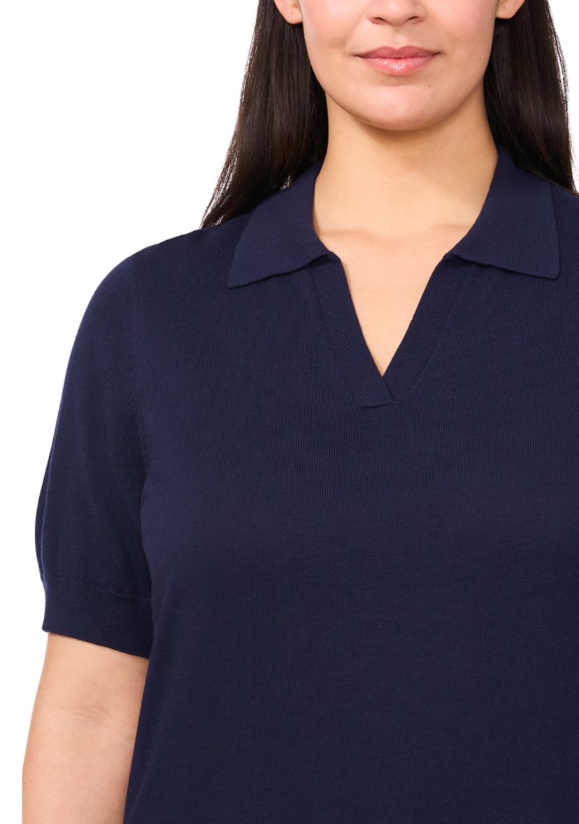 Plus Size Short Sleeve Polo Shirt