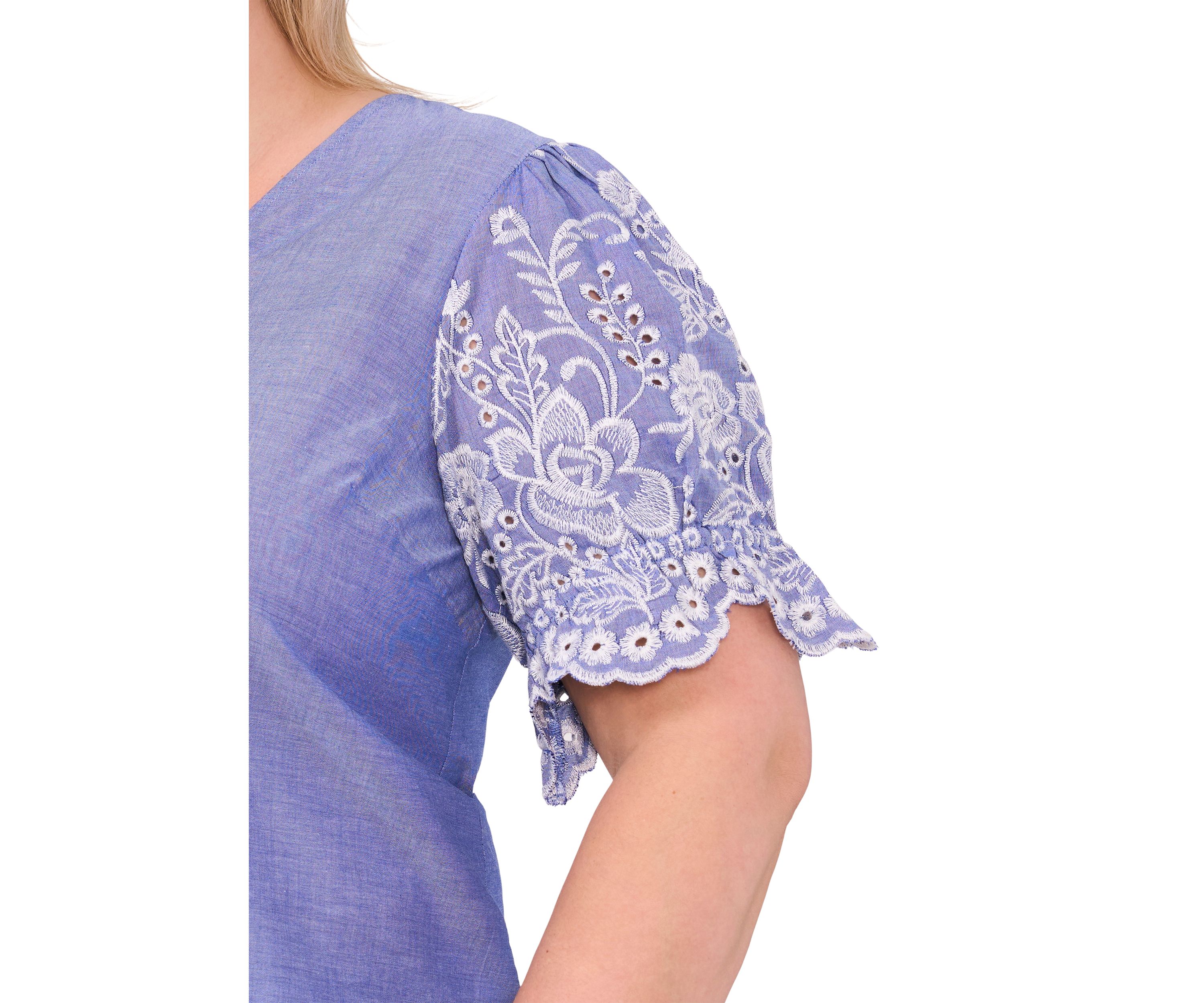 Plus Size Flutter Sleeve V-Neck Top