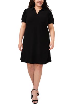 Plus Short Sleeve Knit Polo Dress