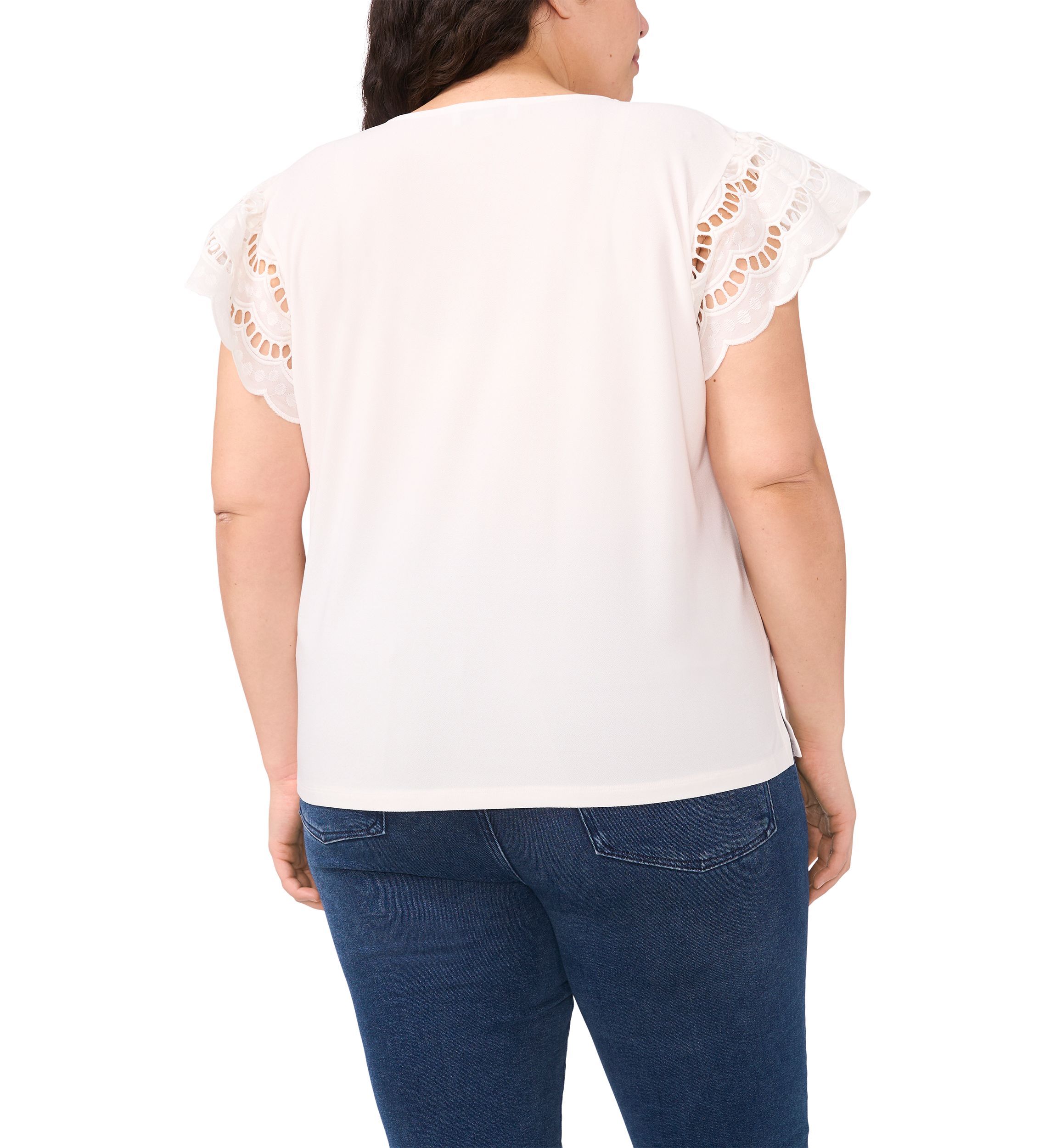 Plus Size Ruffle Flutter Sleeve Top