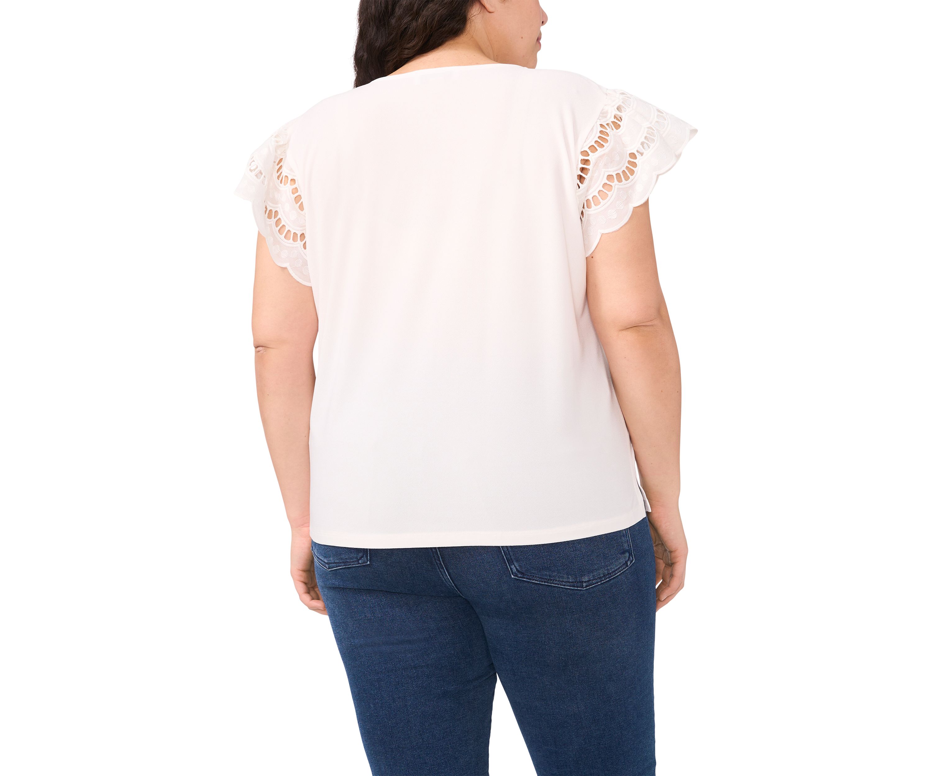 Plus Size Ruffle Flutter Sleeve Top