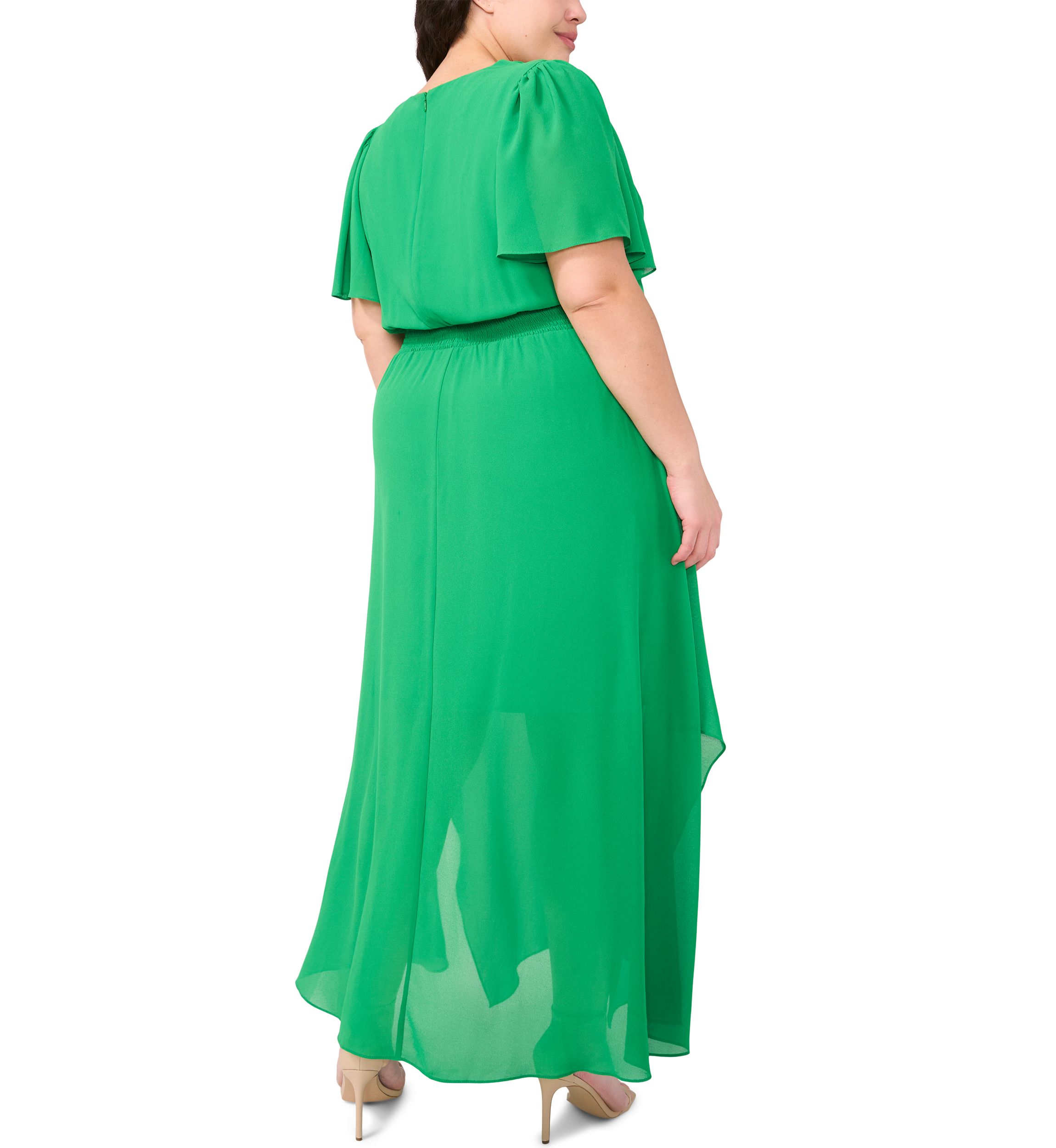 Plus Size V-Neck Ruffle Detail Maxi Dress