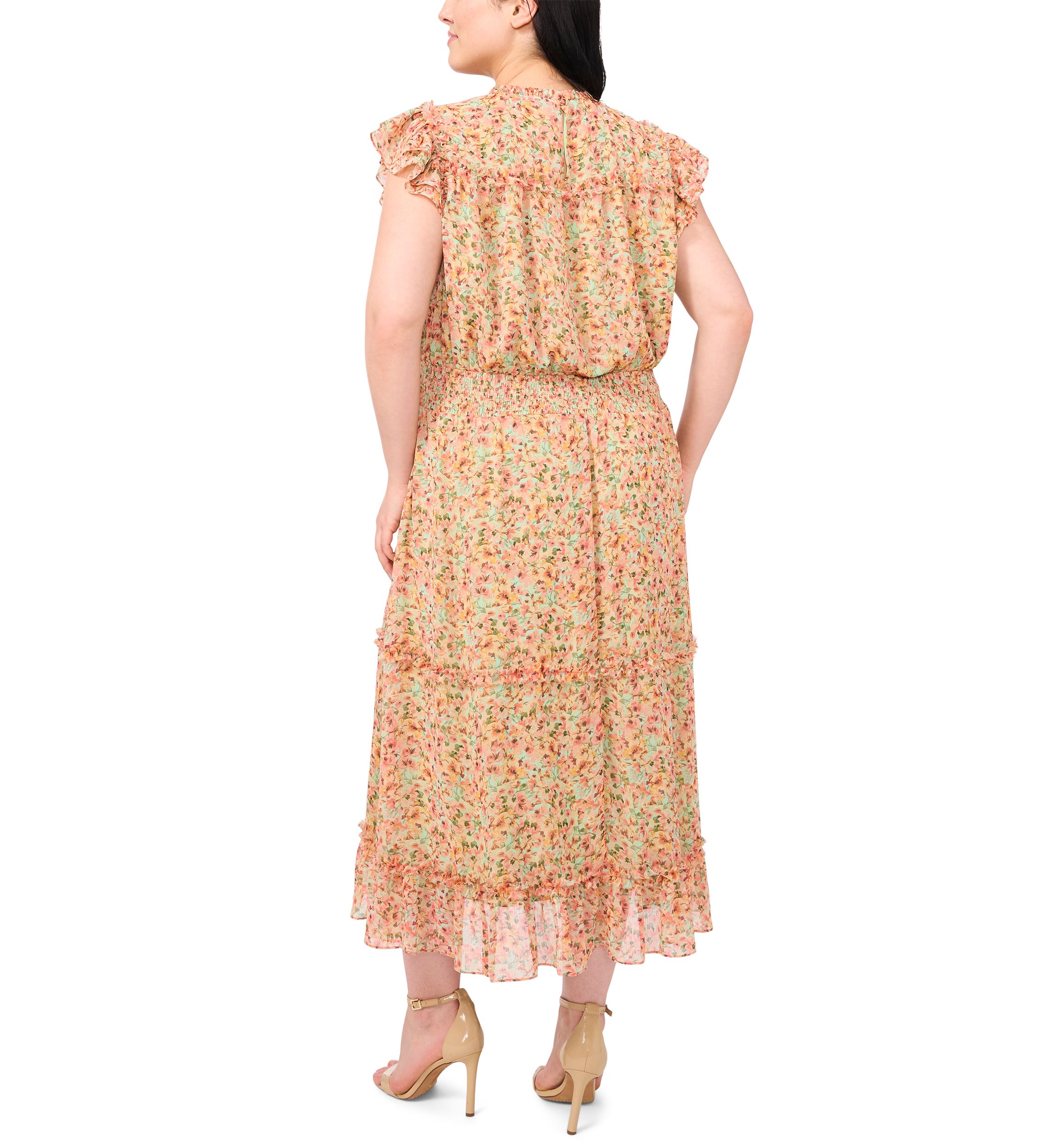 Plus Size Tiered Maxi Dress with Smocked Waist