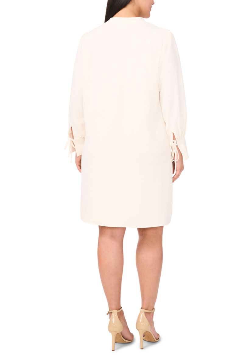 Plus Size Long Sleeve Tie Front Dress