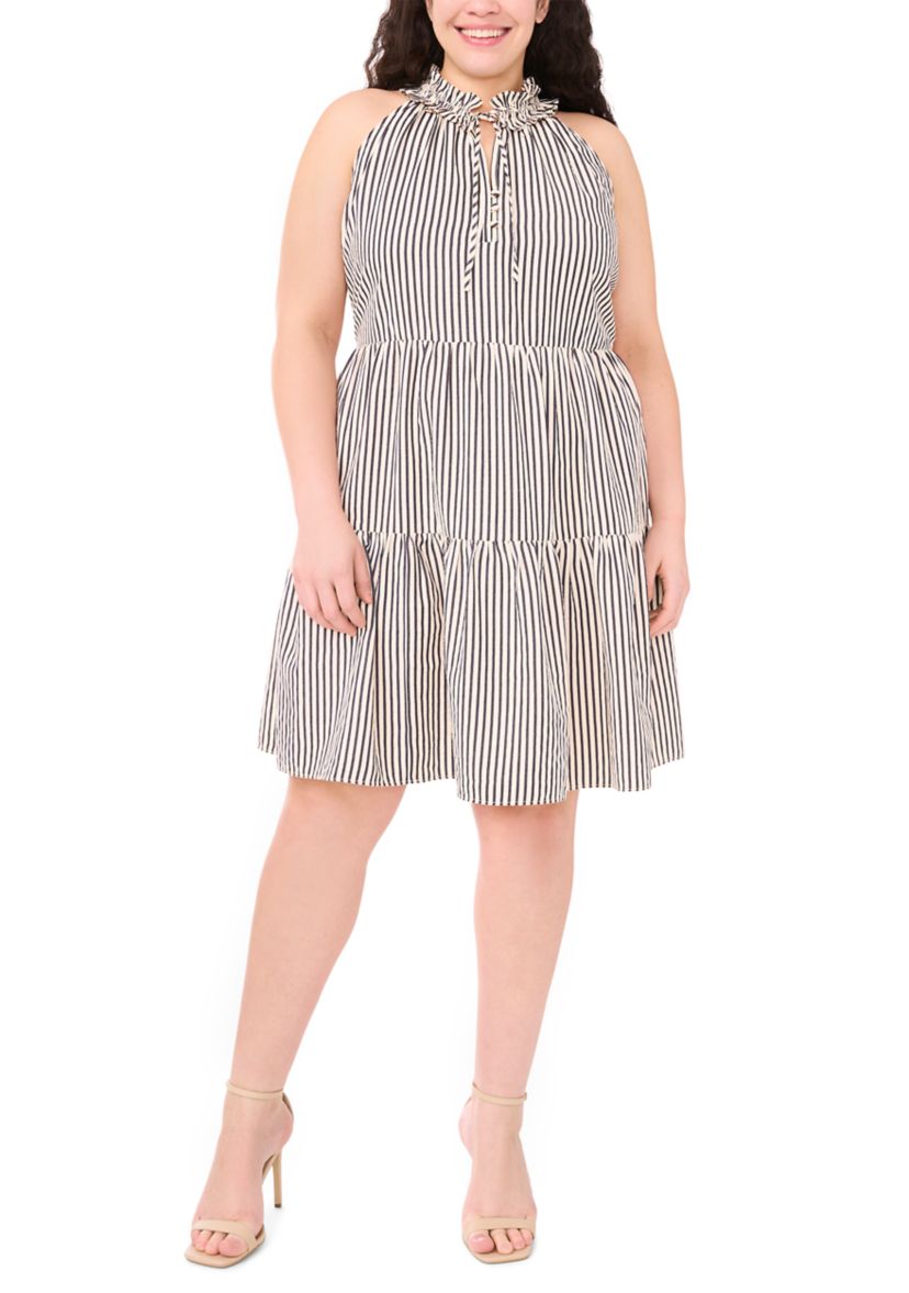 Plus Size Short Dress with Tiers