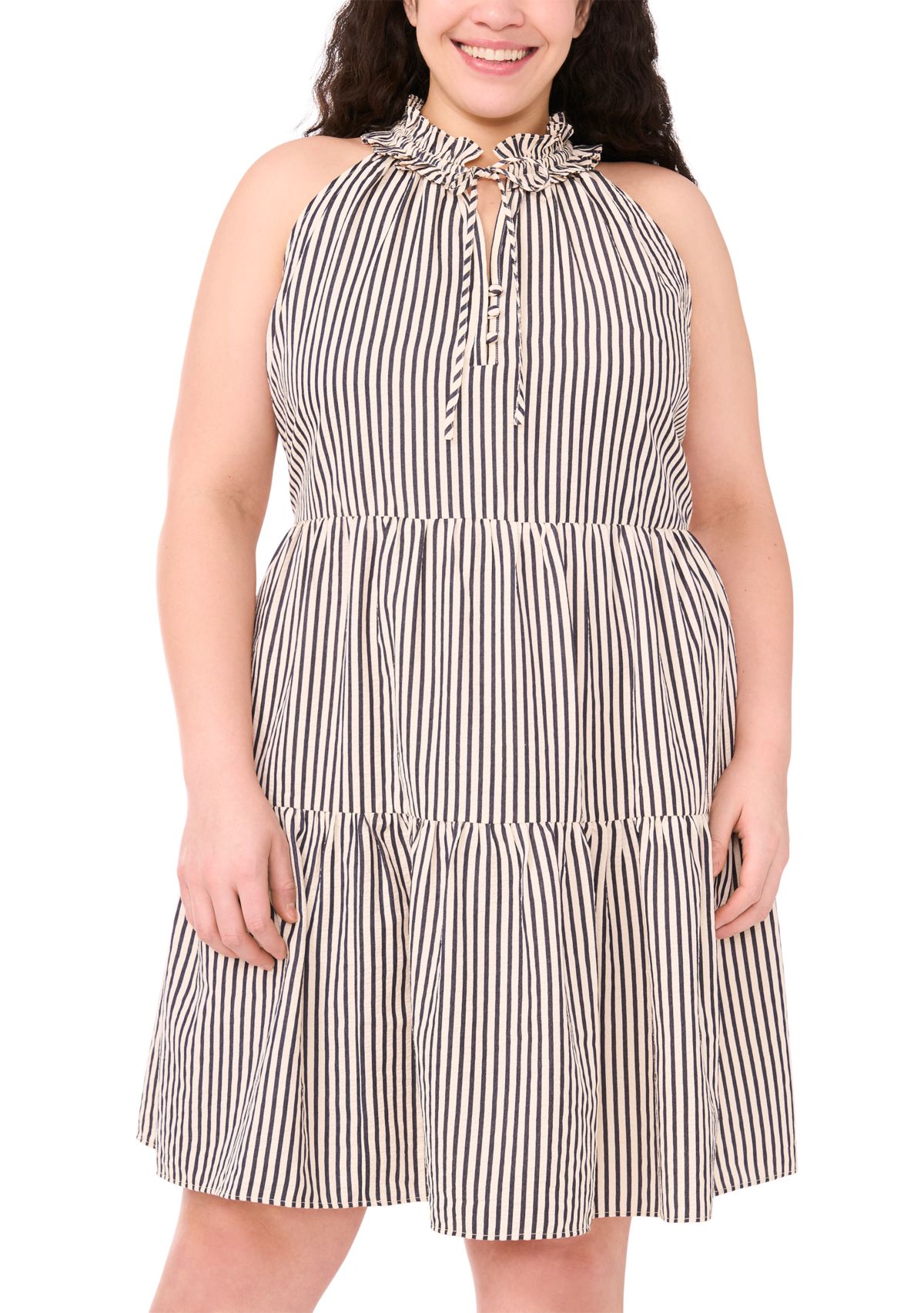 Plus Size Short Dress with Tiers