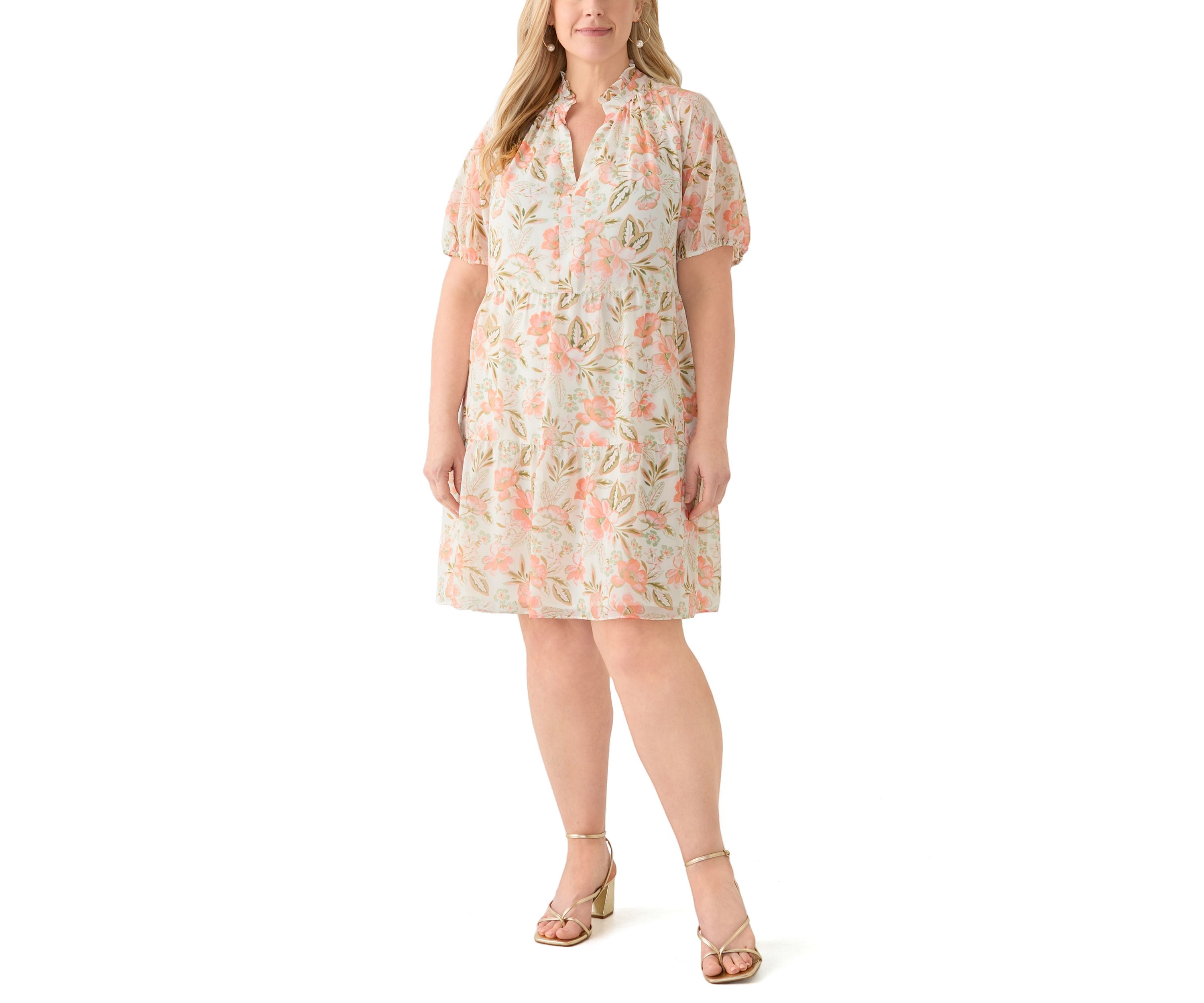 Plus Size Tiered Ruffle Dress