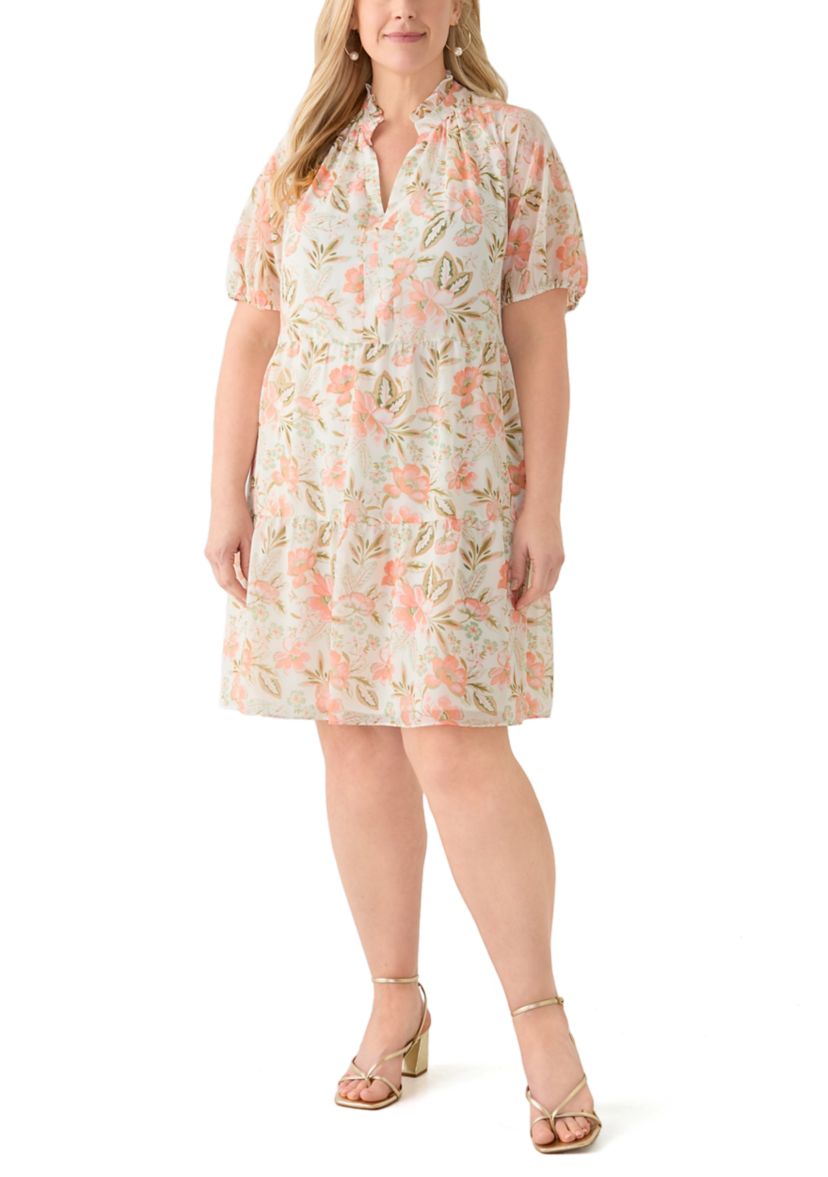 Plus Size Tiered Ruffle Dress