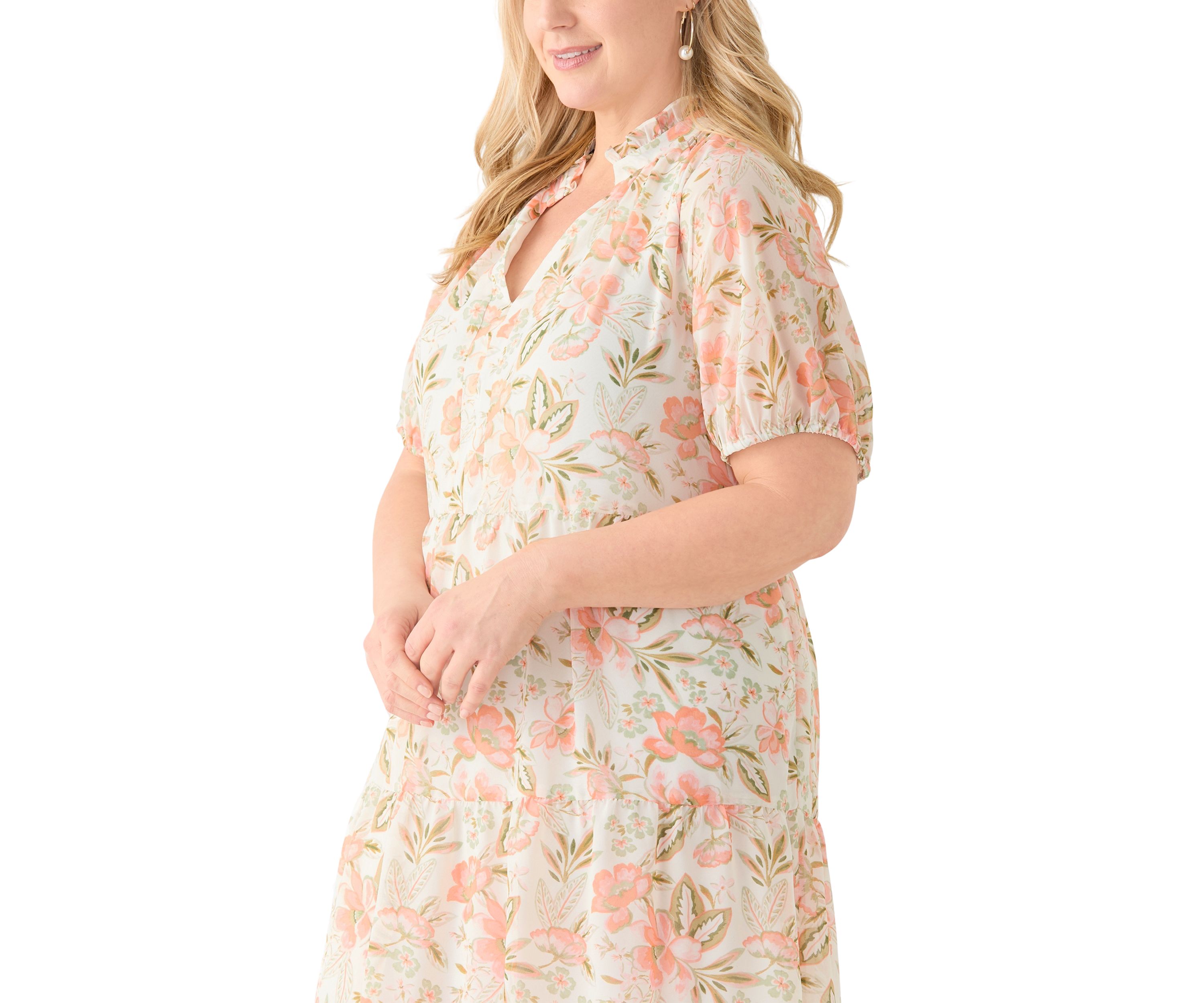 Plus Size Tiered Ruffle Dress