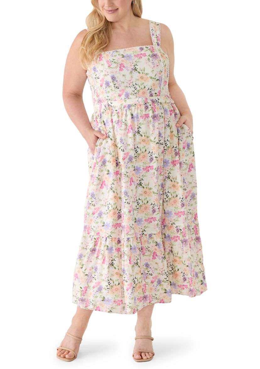 CeCe Plus Size Sleeveless Belted Midi Tank Dress | Belk