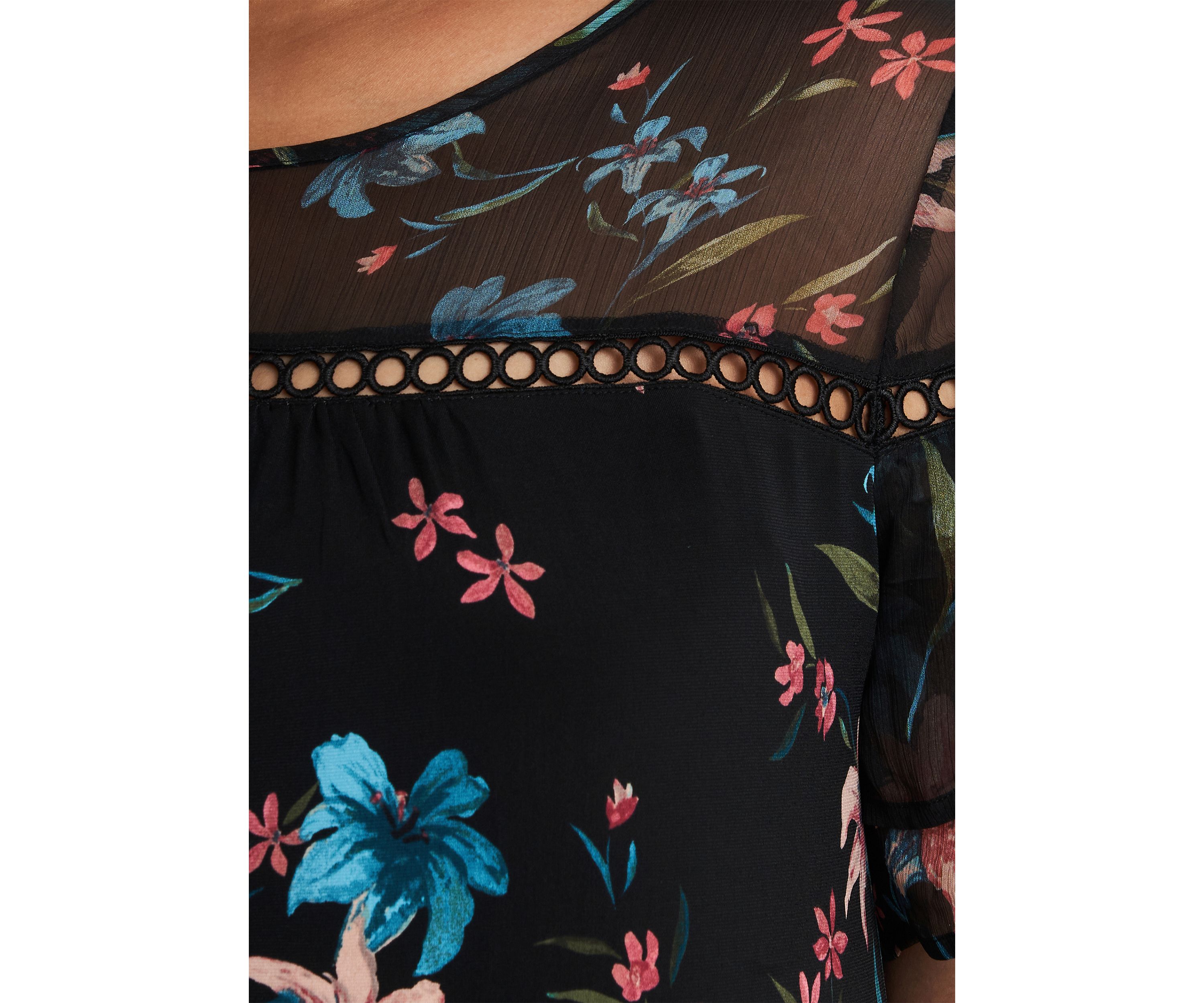 Plus Size Mix Media Expressive Lillies Dress