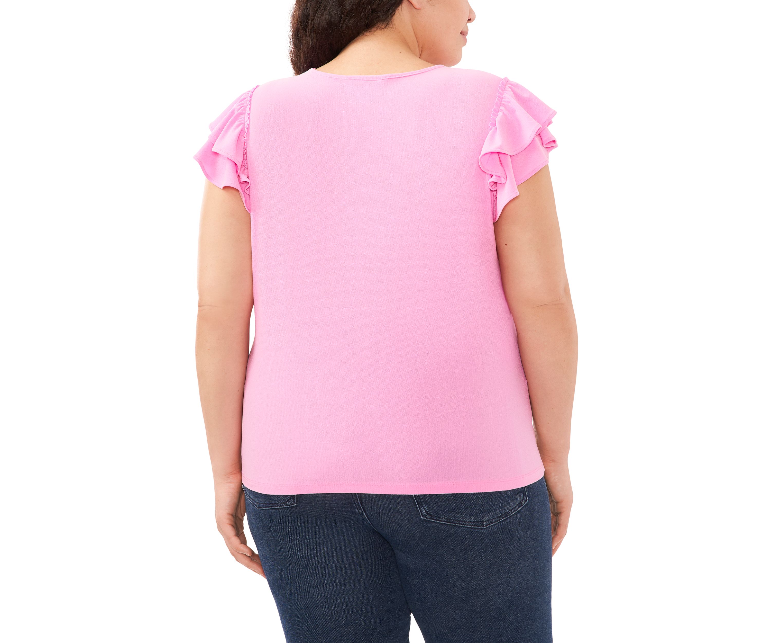 Plus Size Double Ruffle Knit Top