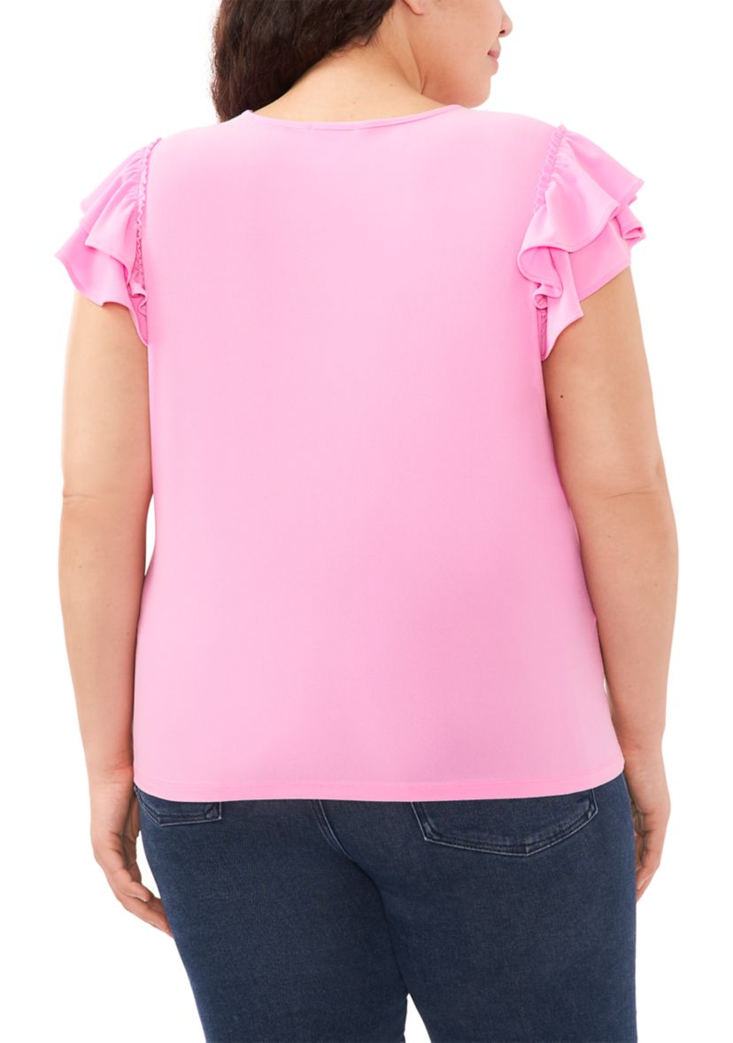 Plus Size Double Ruffle Knit Top