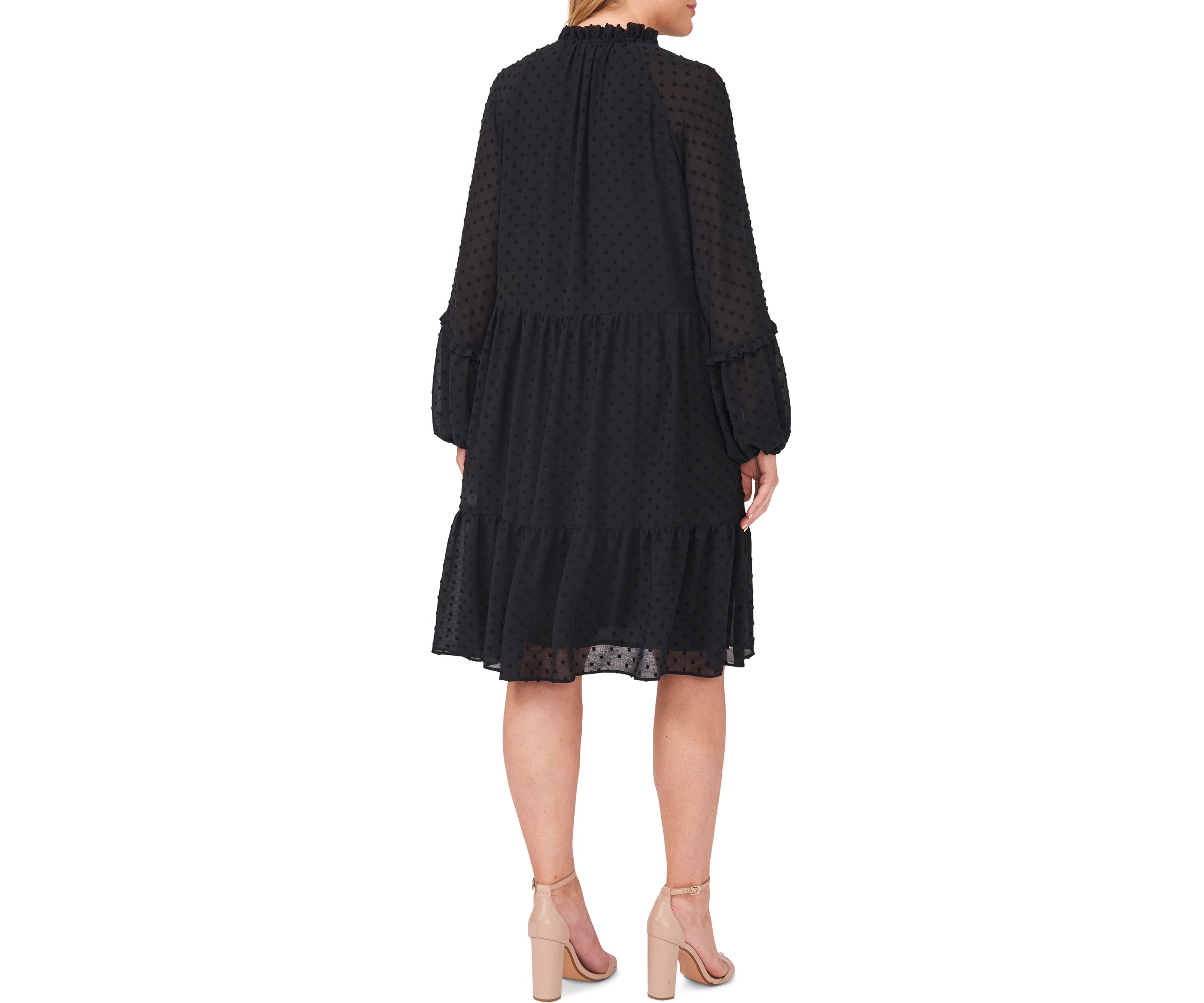 Plus Size Clip Dot Babydoll Dress