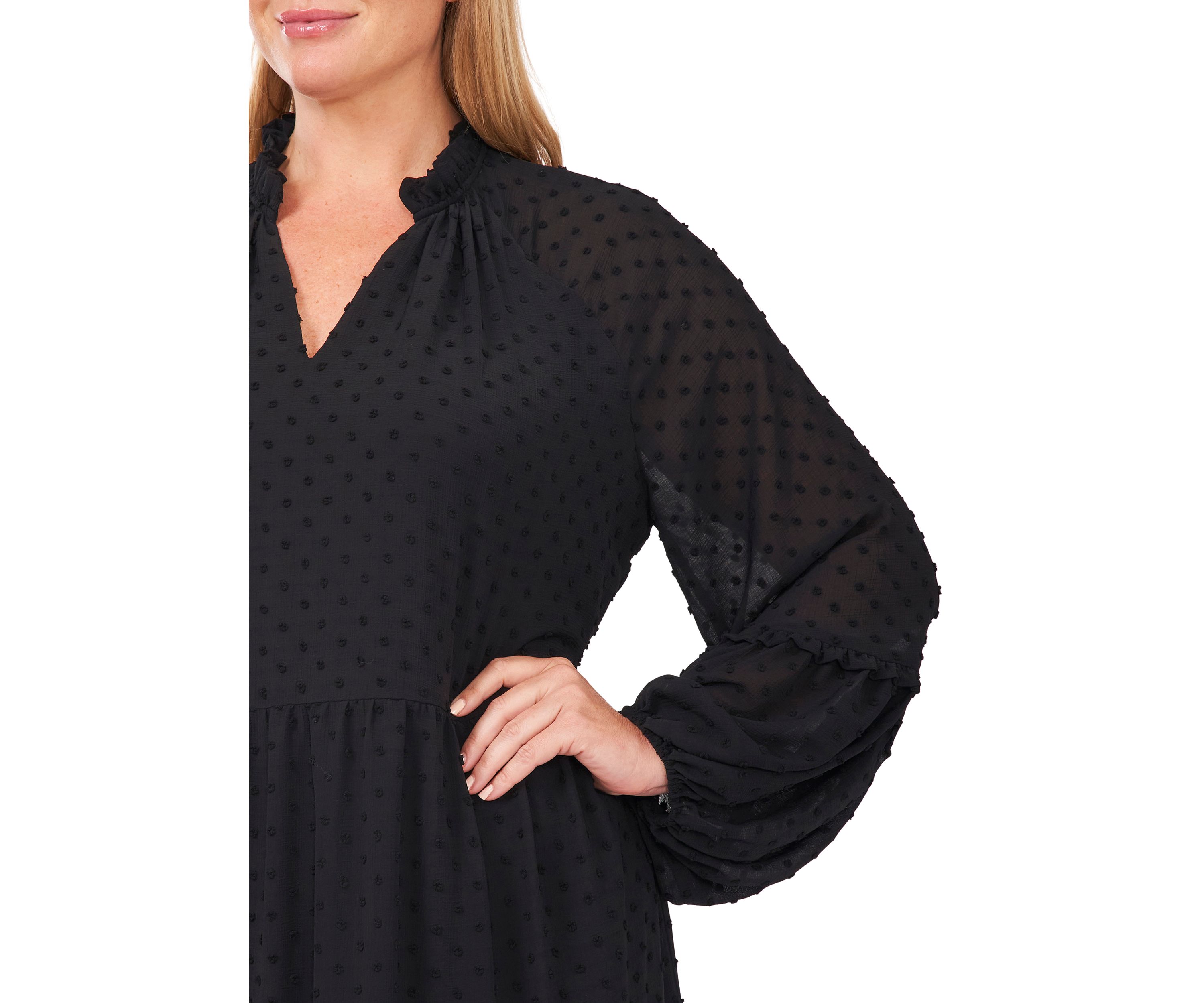 Plus Size Clip Dot Babydoll Dress