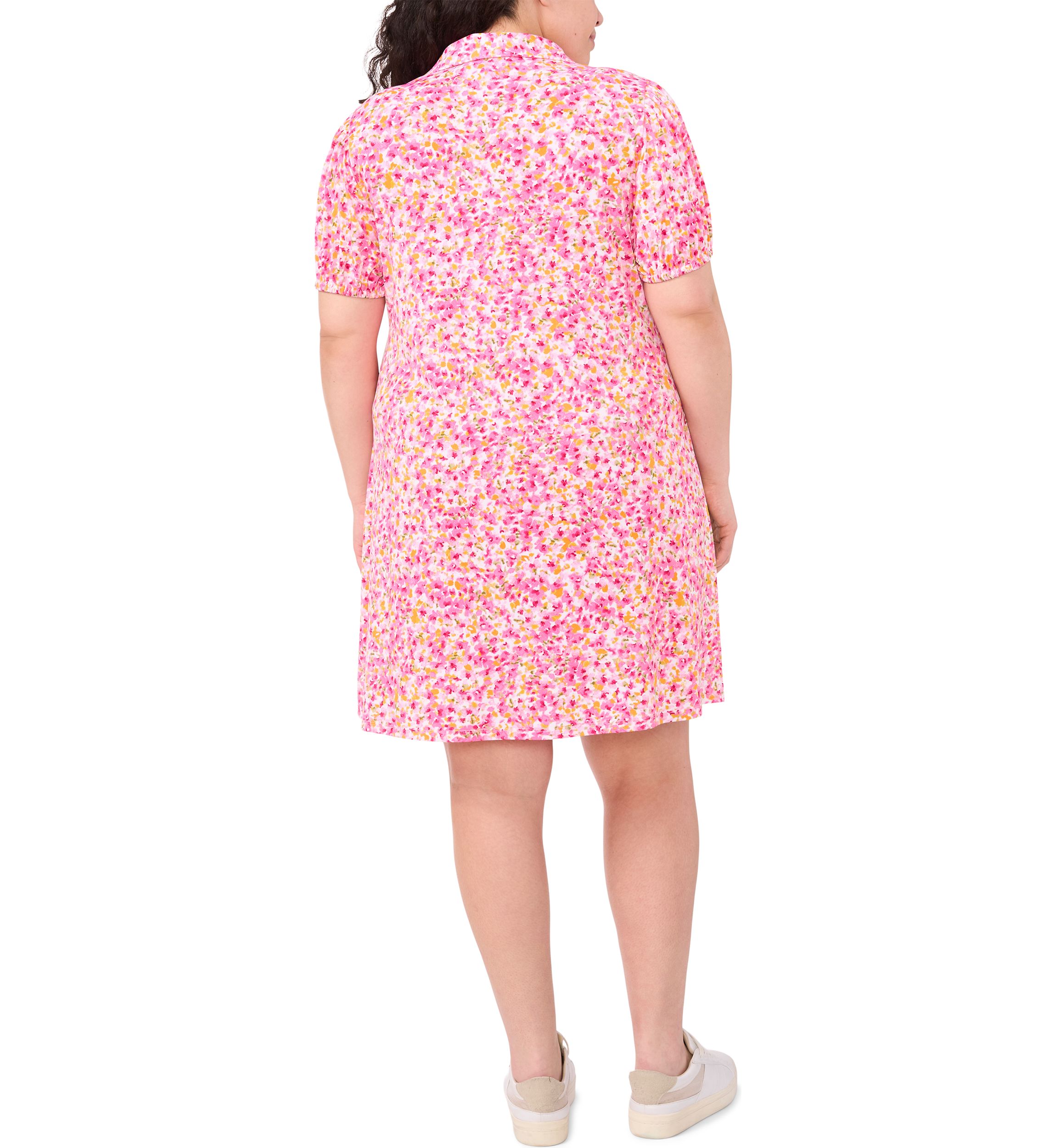 Plus Size V-Neck Dress with Ruffle Hem 