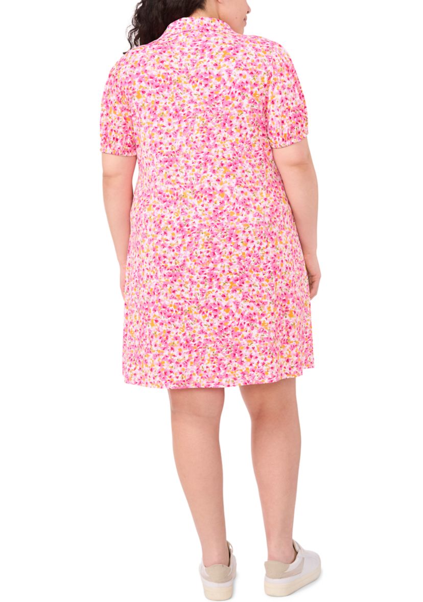 Plus Size V-Neck Dress with Ruffle Hem 