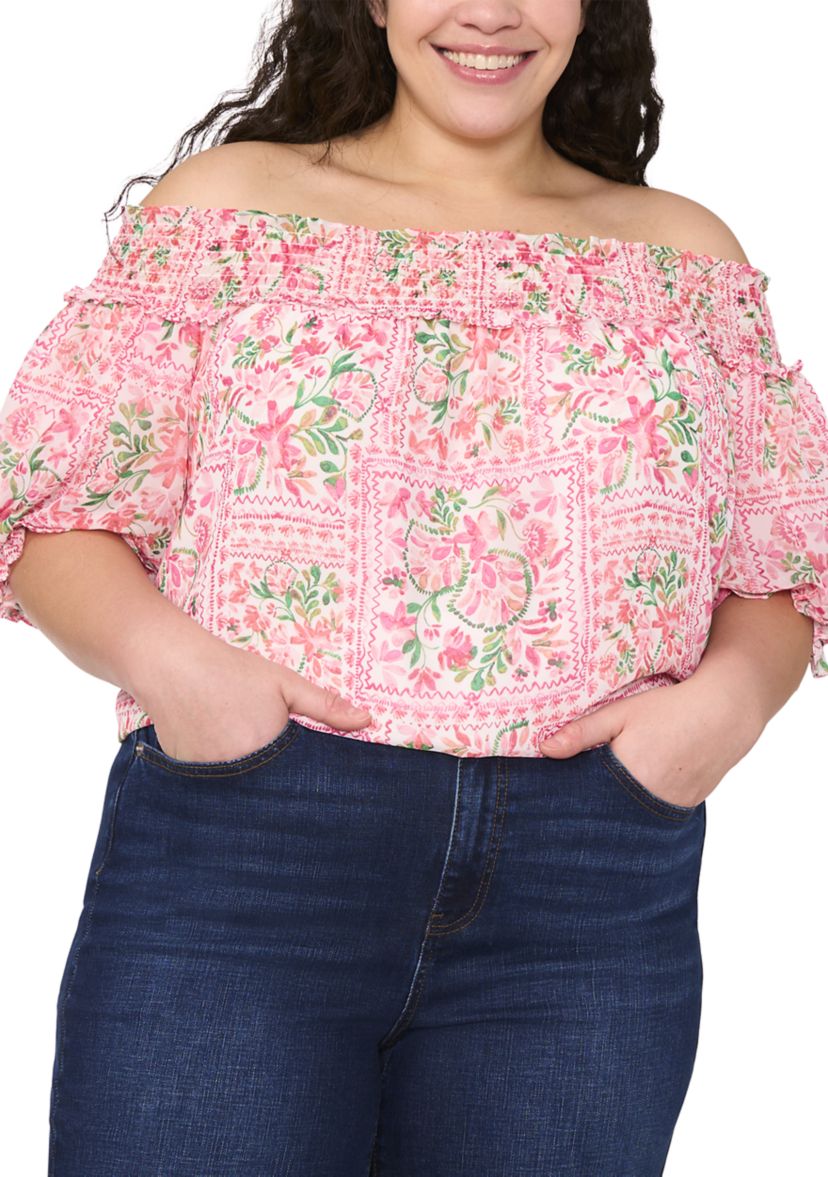 Womens Off the Shoulder Elbow Sleeve Blouse 