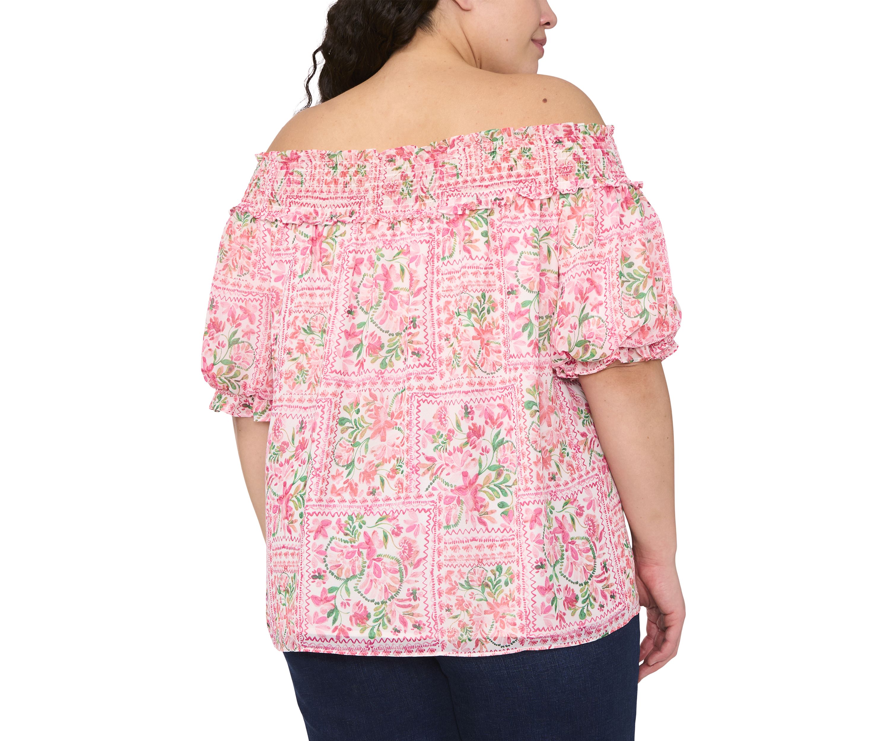 Womens Off the Shoulder Elbow Sleeve Blouse 