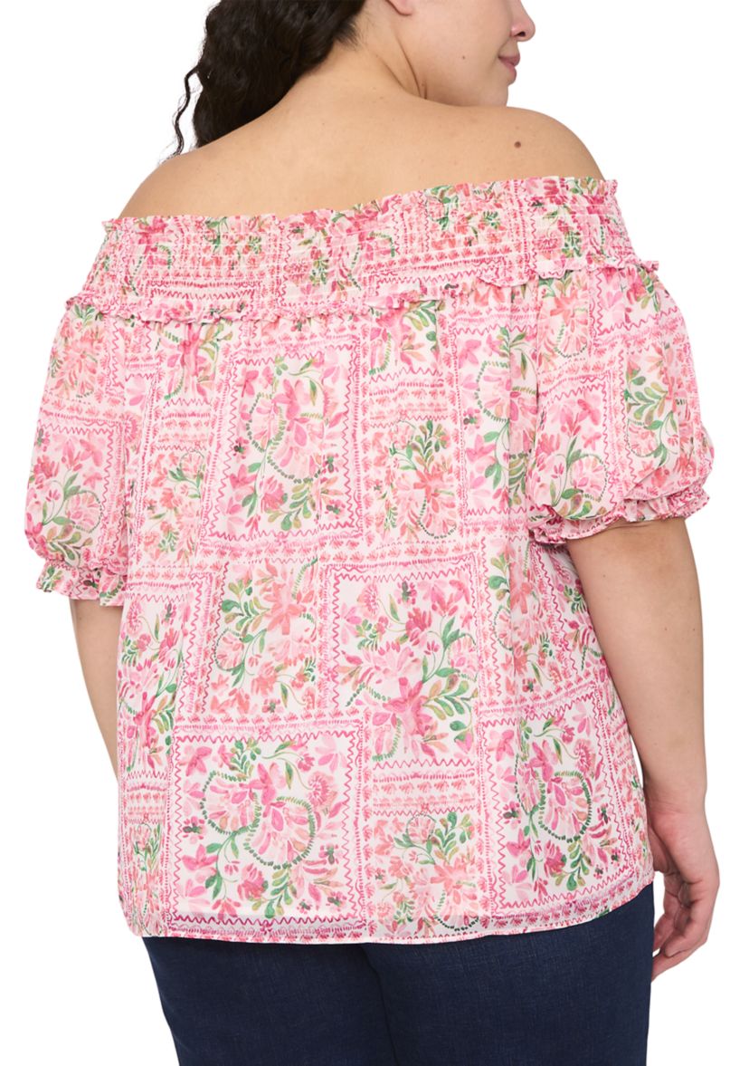 Womens Off the Shoulder Elbow Sleeve Blouse 