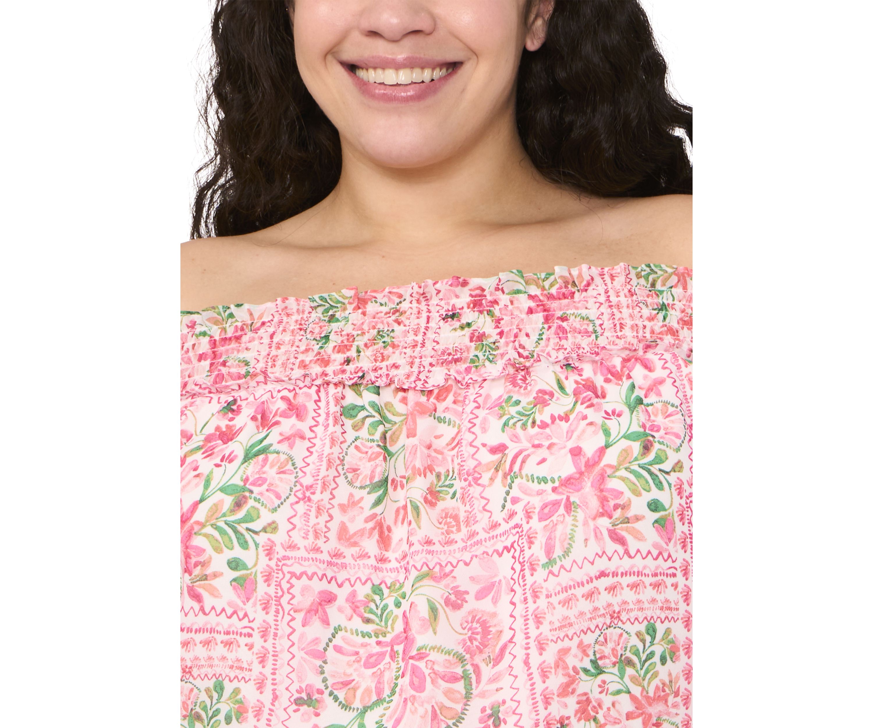 Womens Off the Shoulder Elbow Sleeve Blouse 