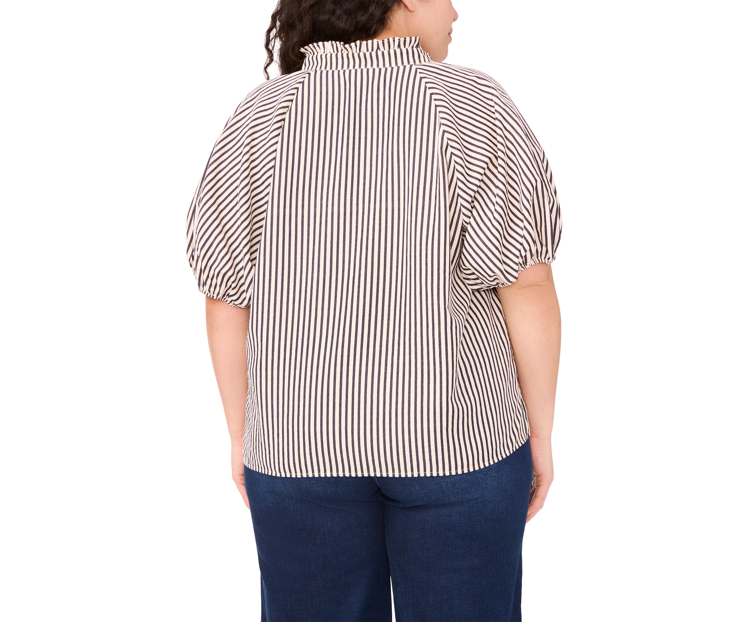 Plus Size Split Neck Blouse