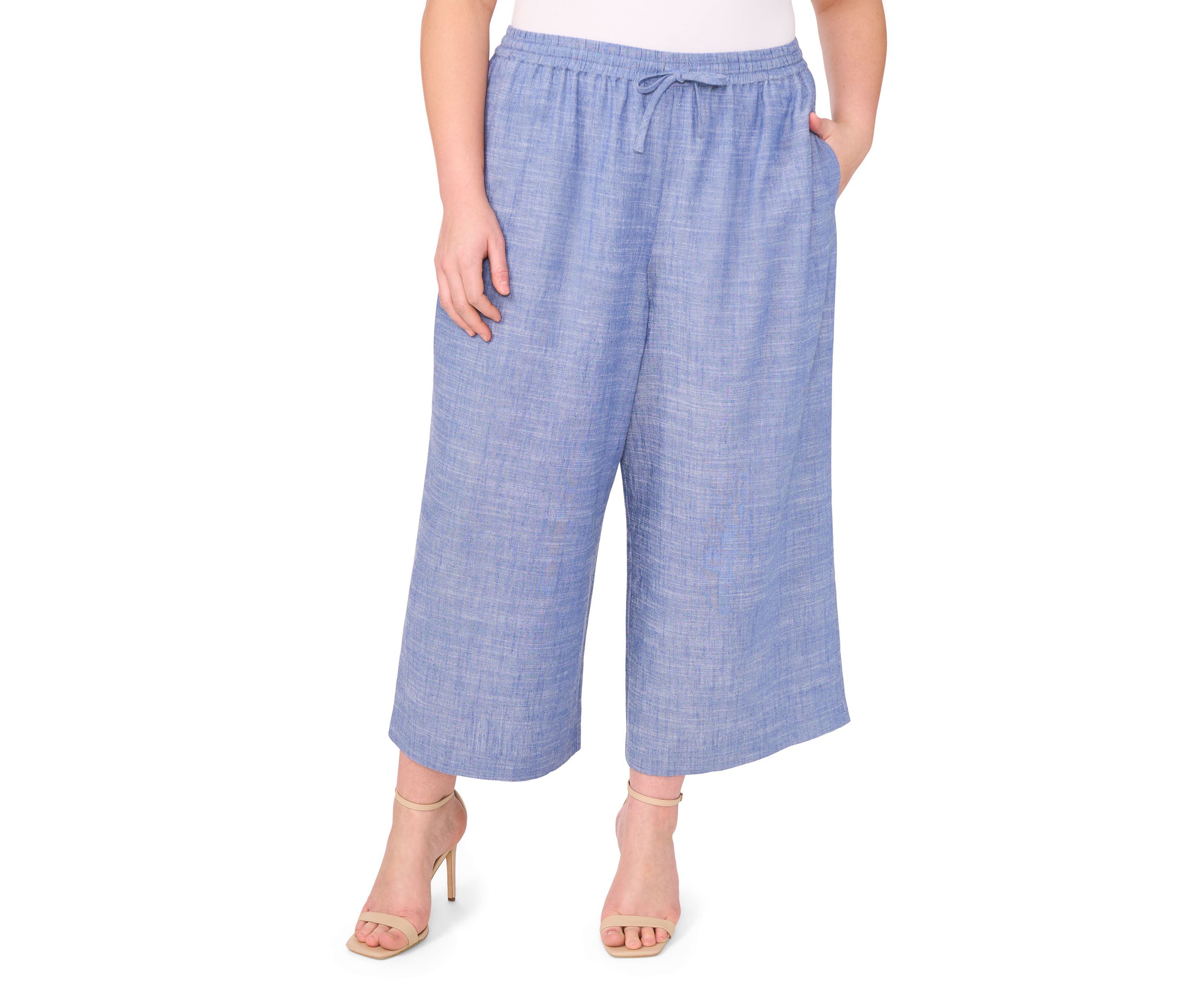 Plus Size Wide Leg Pull On Pants