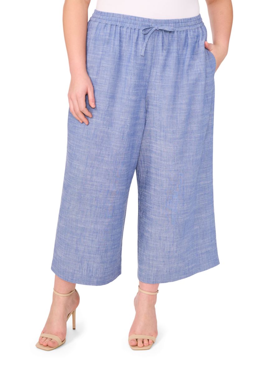 Plus Size Wide Leg Pull On Pants