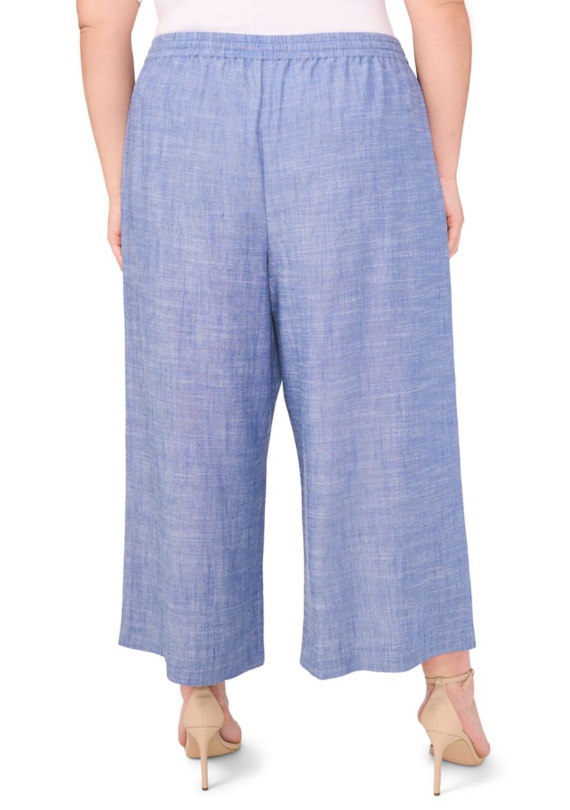 Plus Size Wide Leg Pull On Pants