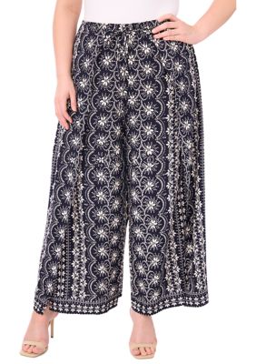 CeCe Women's Plus Size Overlap Slap Tie Pants