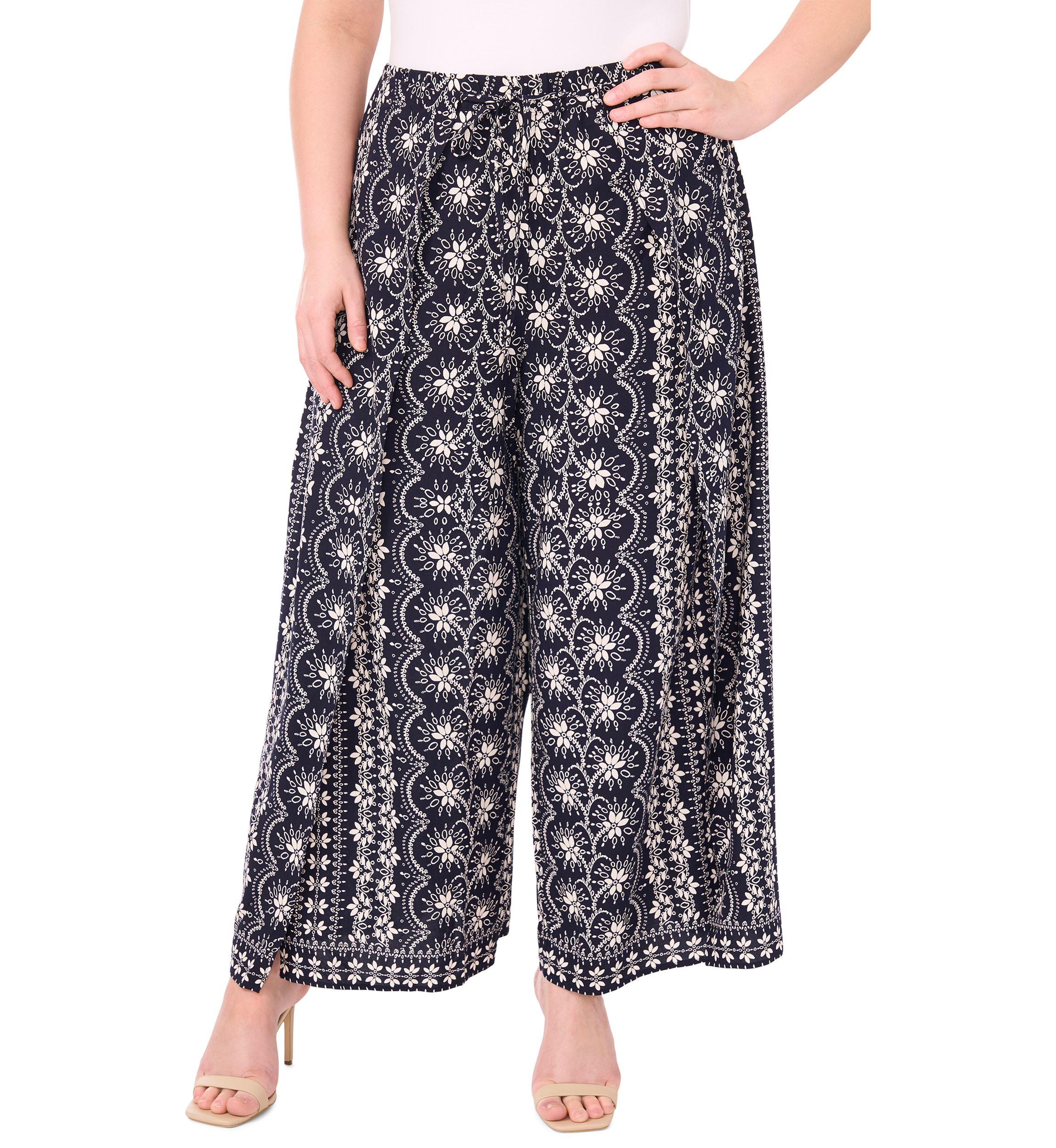 Plus Size Overlap Slap Tie Pants 