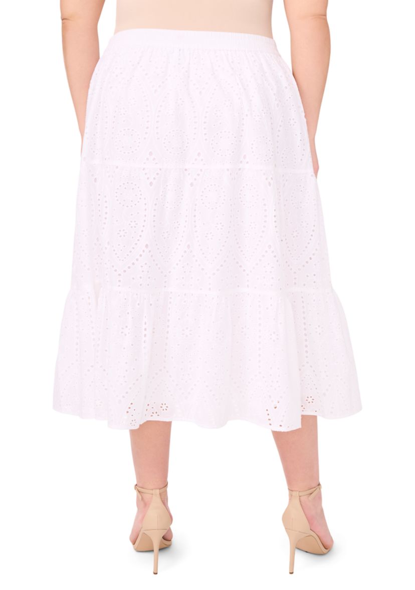 Plus Size Tiered Midi Skirt