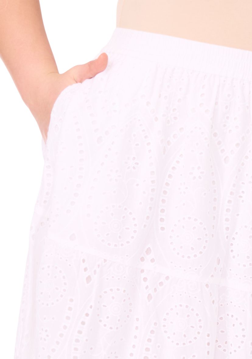 Plus Size Tiered Midi Skirt