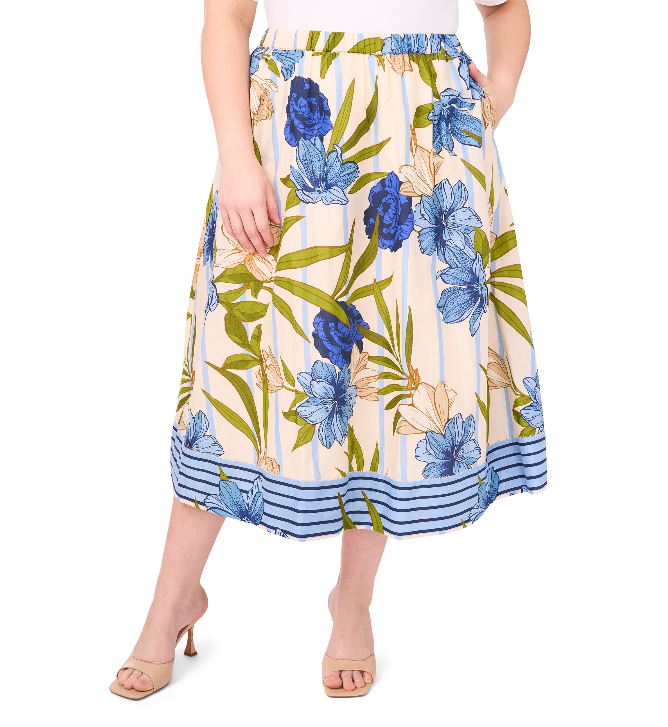 Plus Size Printed Maxi Skirt
