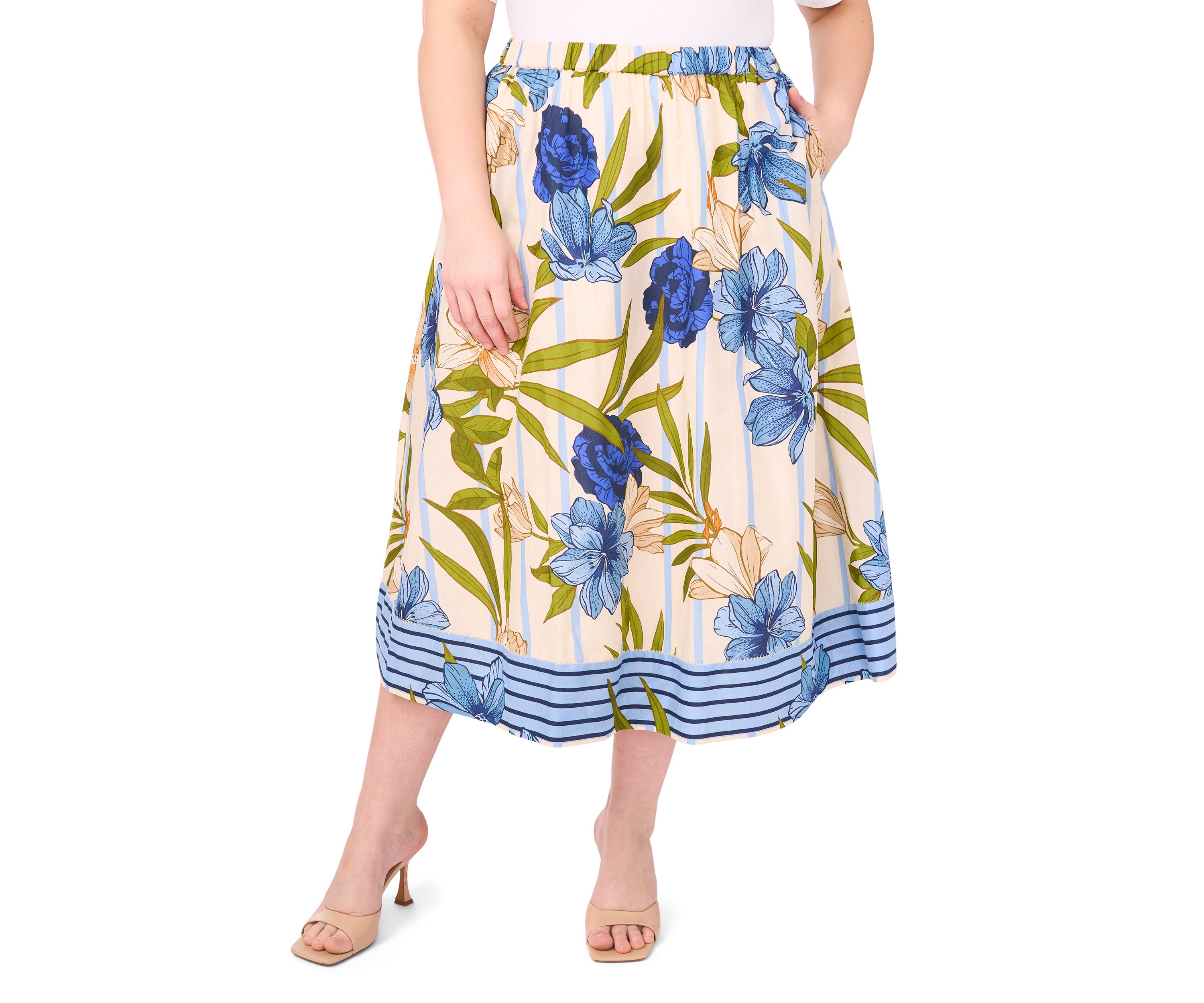 Plus Size Printed Maxi Skirt