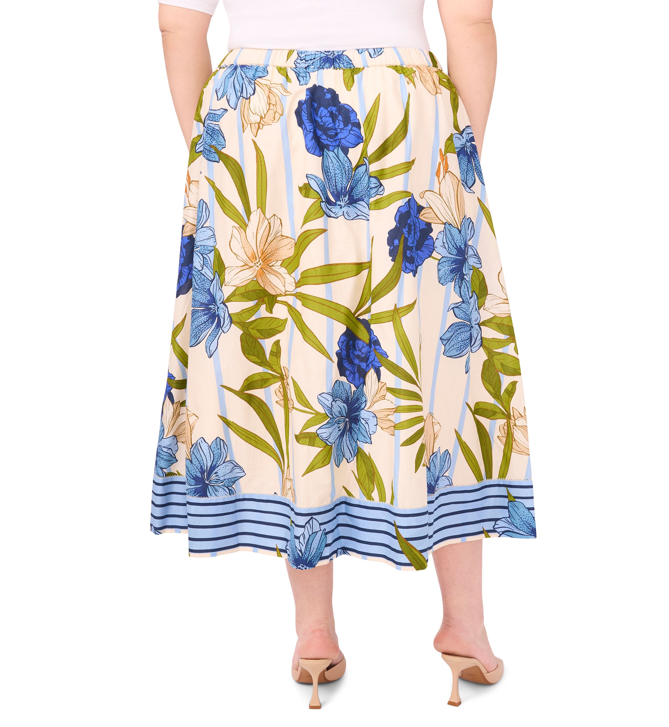 Plus Size Printed Maxi Skirt