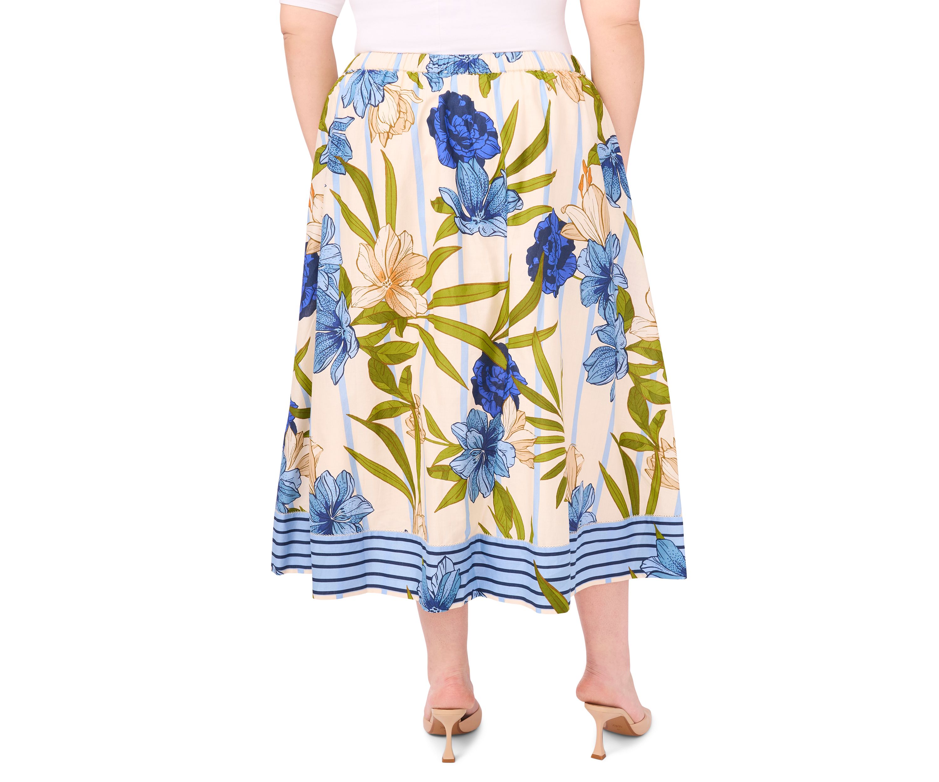 Plus Size Printed Maxi Skirt